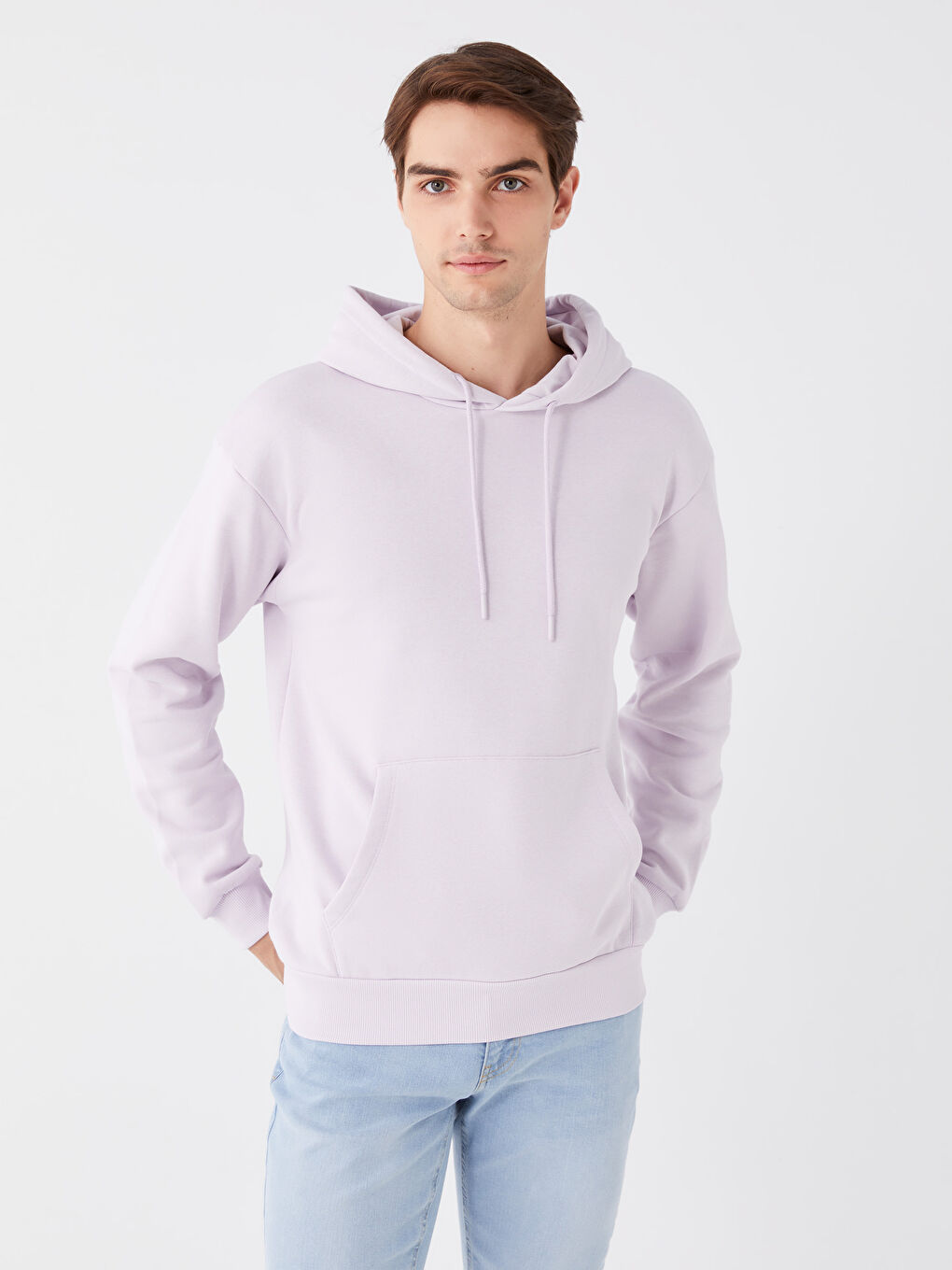 LCW Casual Lila Uzun Kollu Erkek Hoodie - 1