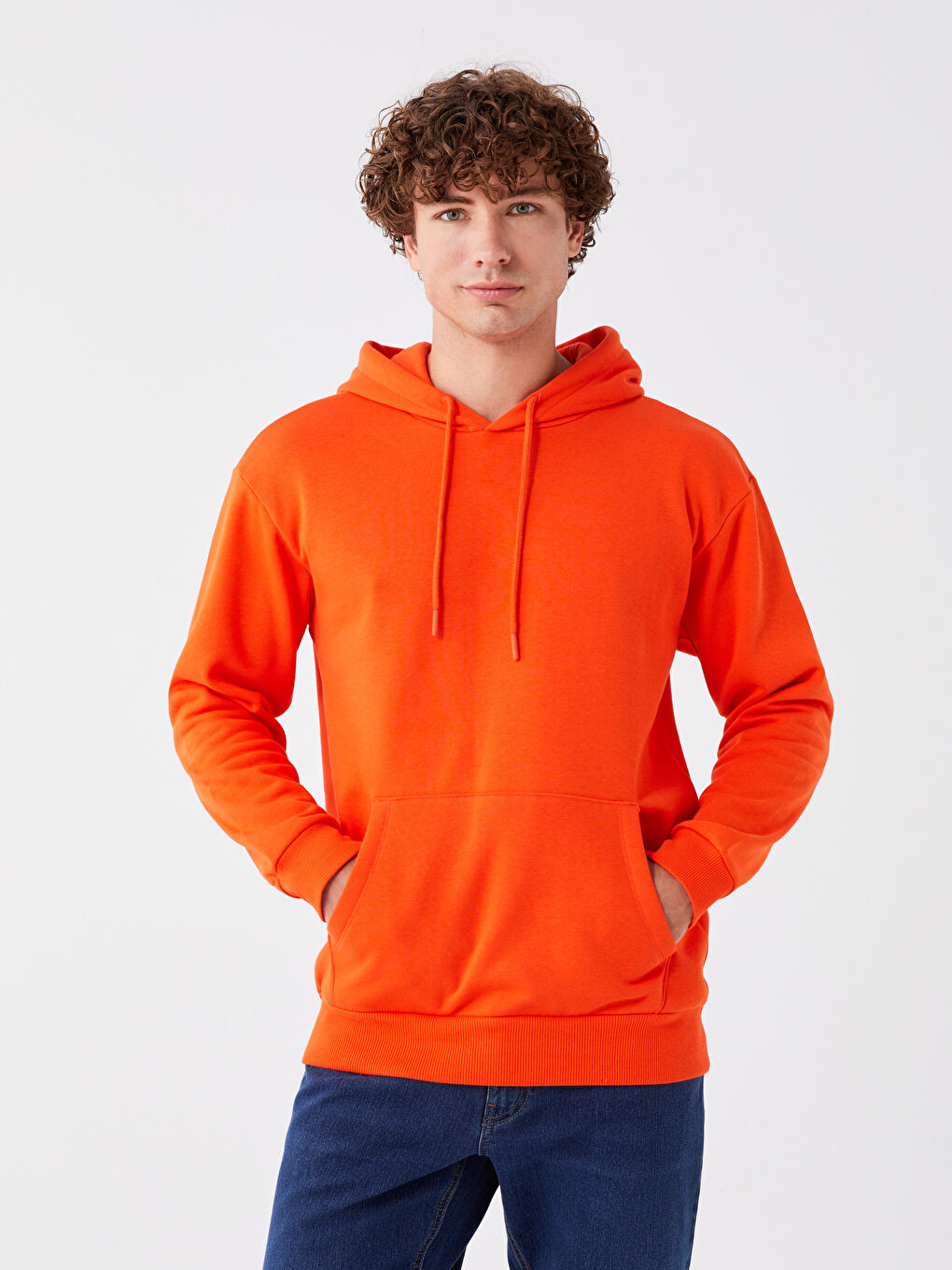 LCW Casual Turuncu Uzun Kollu Erkek Kalın Hoodie - 1