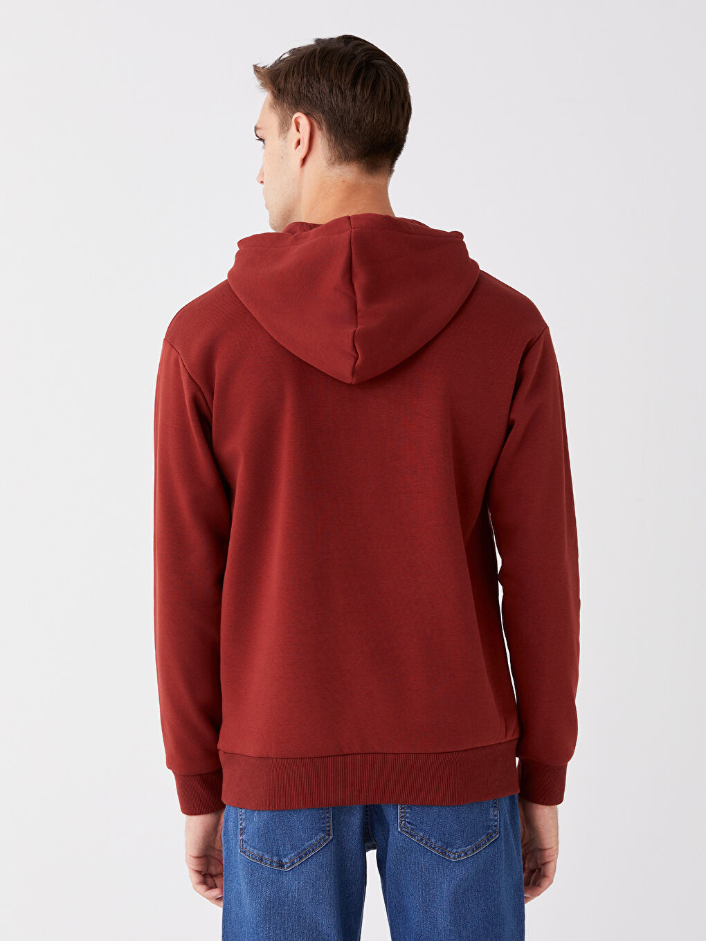 LCW Casual Bordo Uzun Kollu Erkek Hoodie - 4