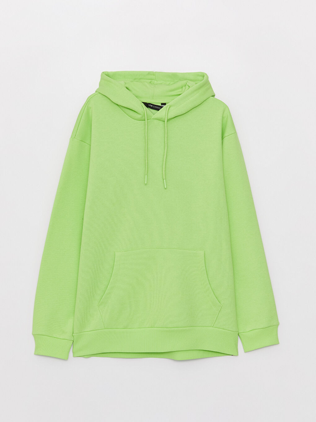 LCW Casual Canlı Yeşil Uzun Kollu Erkek Hoodie - 5