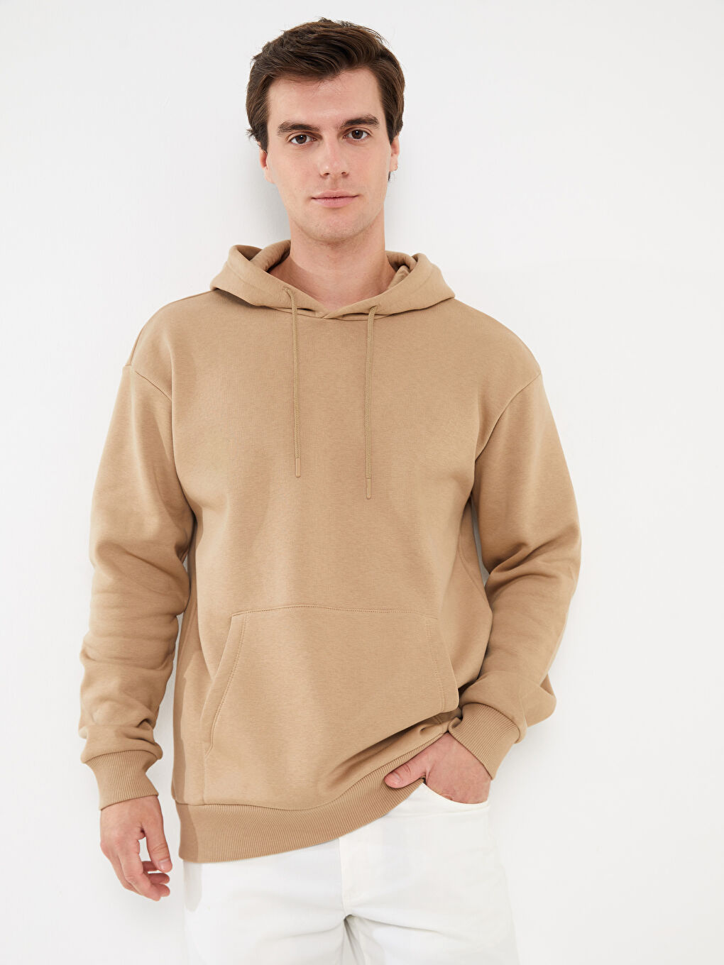 LCW Casual Bej Uzun Kollu Erkek Hoodie - 1