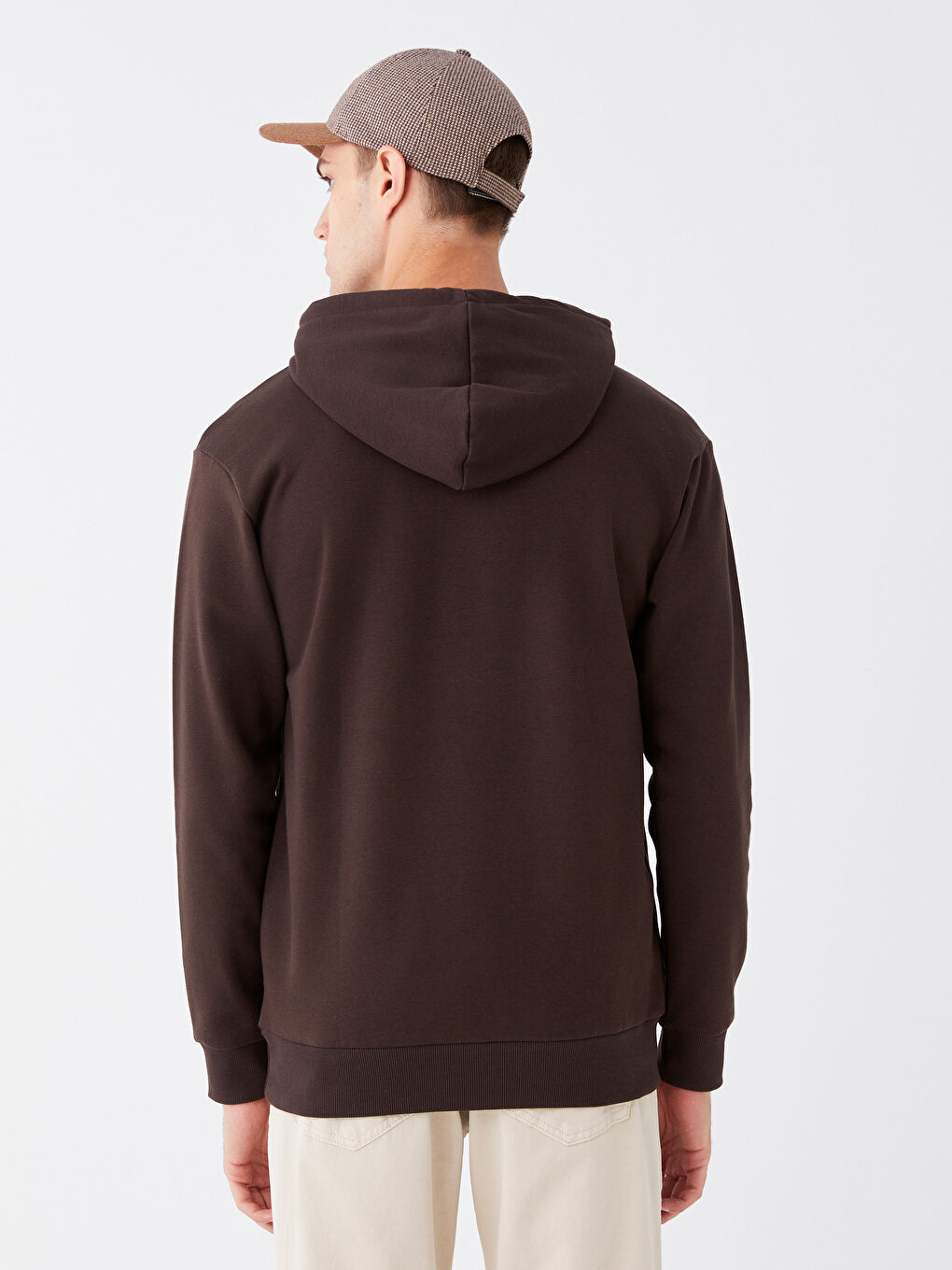 LCW Casual Koyu Kahverengi Uzun Kollu Erkek Hoodie - 4