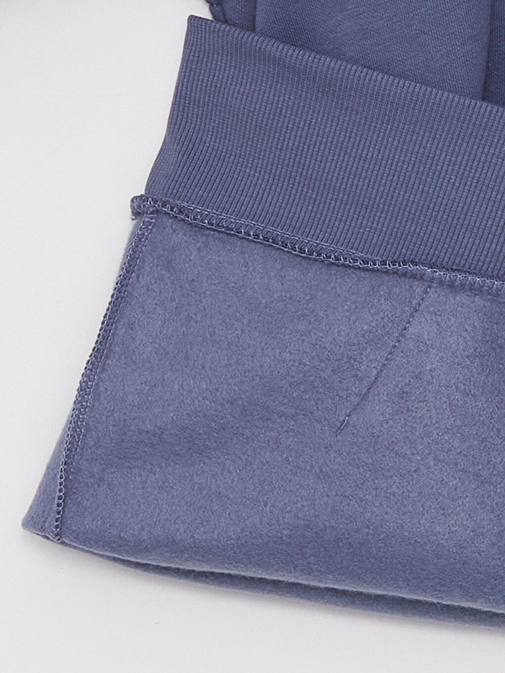 İndigo Uzun Kollu Erkek Kalın Hoodie-2