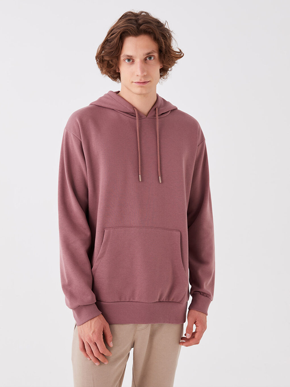 LCW Casual Mat Gül Kurusu Uzun Kollu Erkek Hoodie - 1