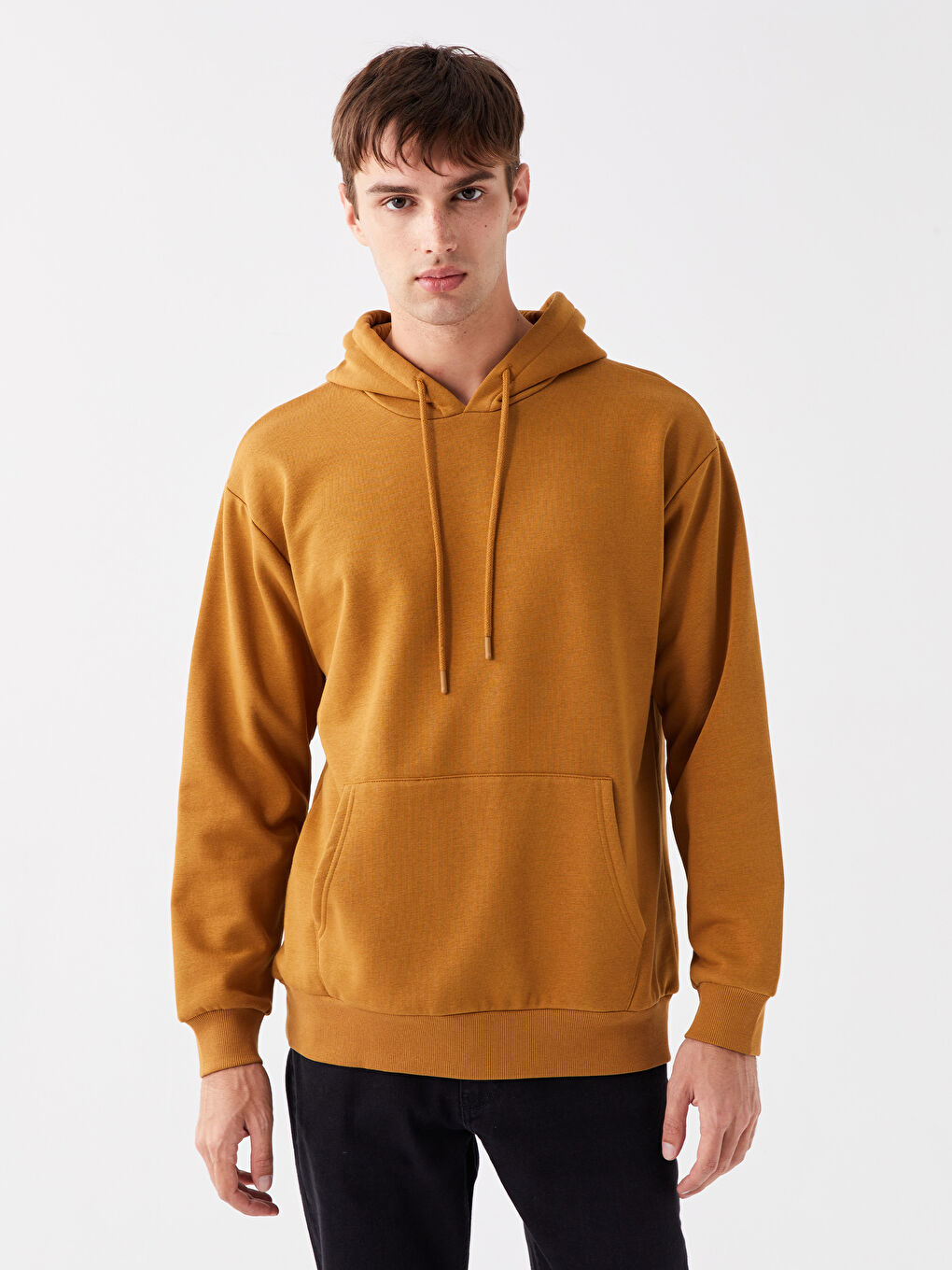 LCW Casual Hardal Sarı Uzun Kollu Erkek Hoodie - 1