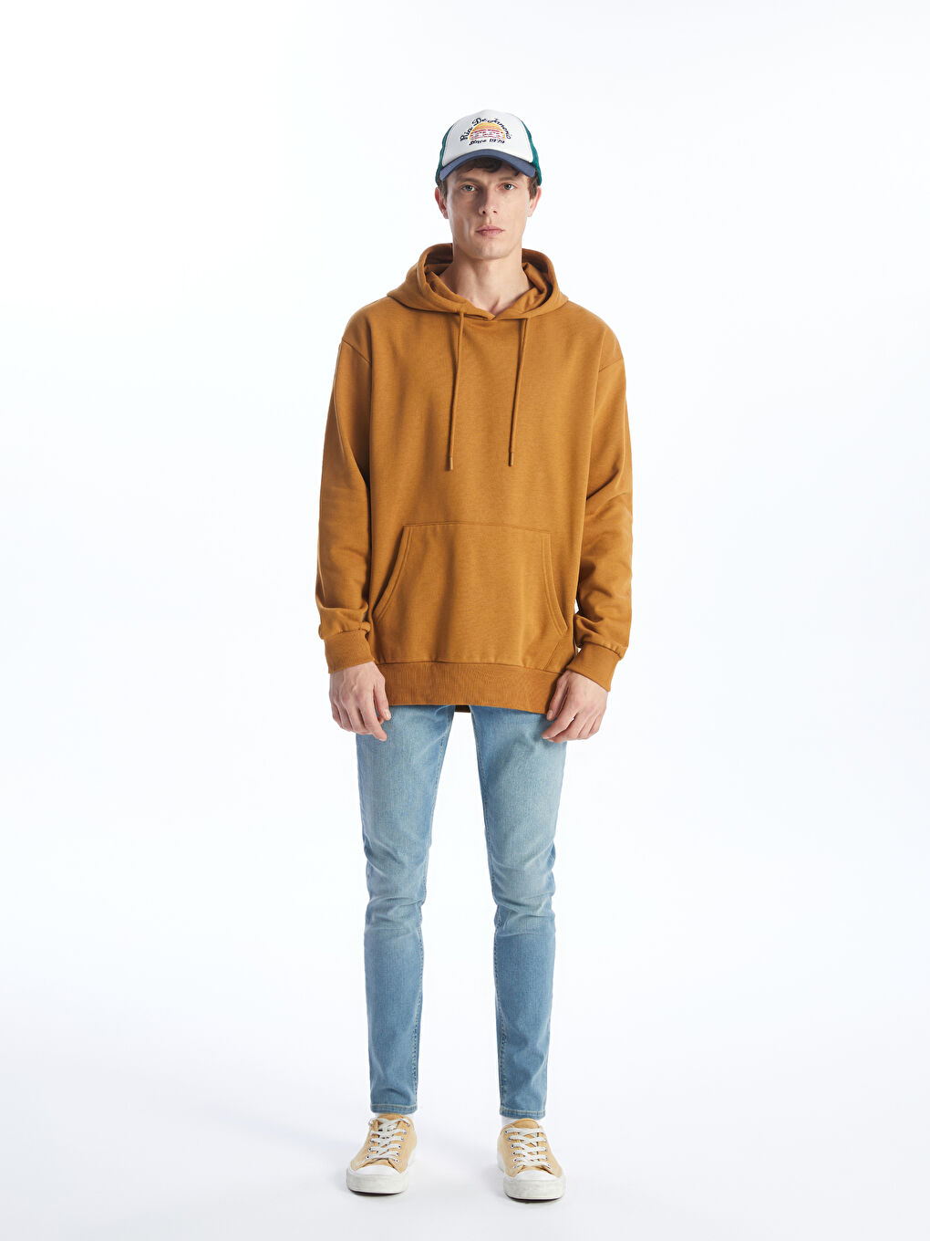 LCW Casual Hardal Sarı Uzun Kollu Erkek Hoodie - 4