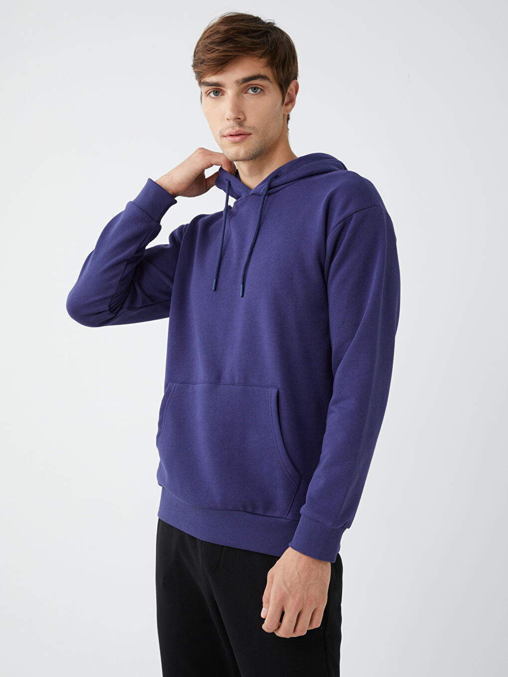 LCW Casual Açık Lacivert Uzun Kollu Erkek Hoodie - 2