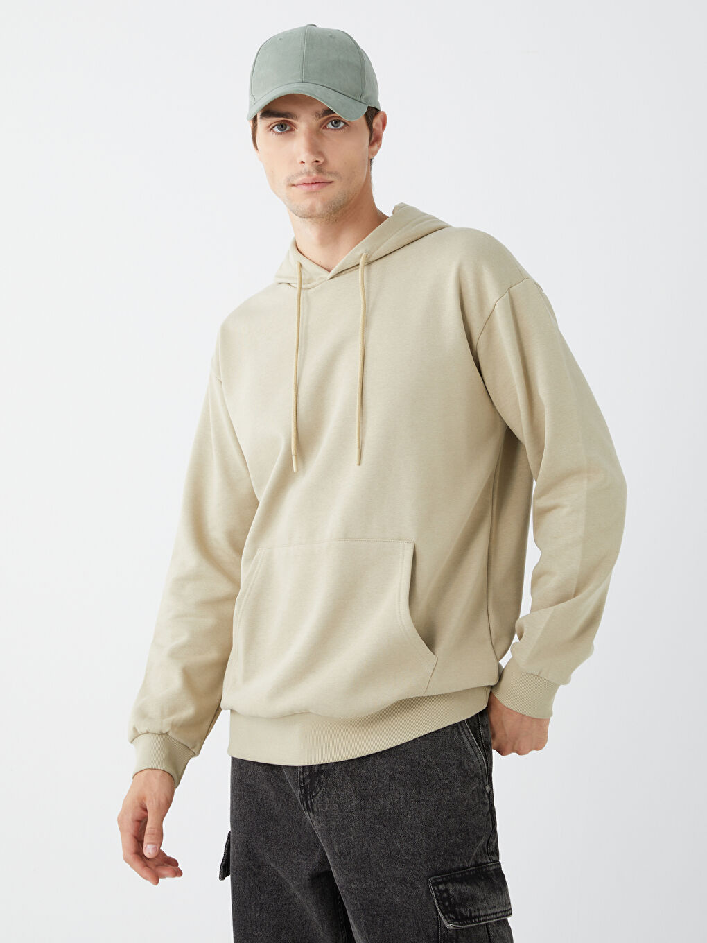 LCW Casual Uçuk Yeşil Uzun Kollu Erkek Hoodie - 2