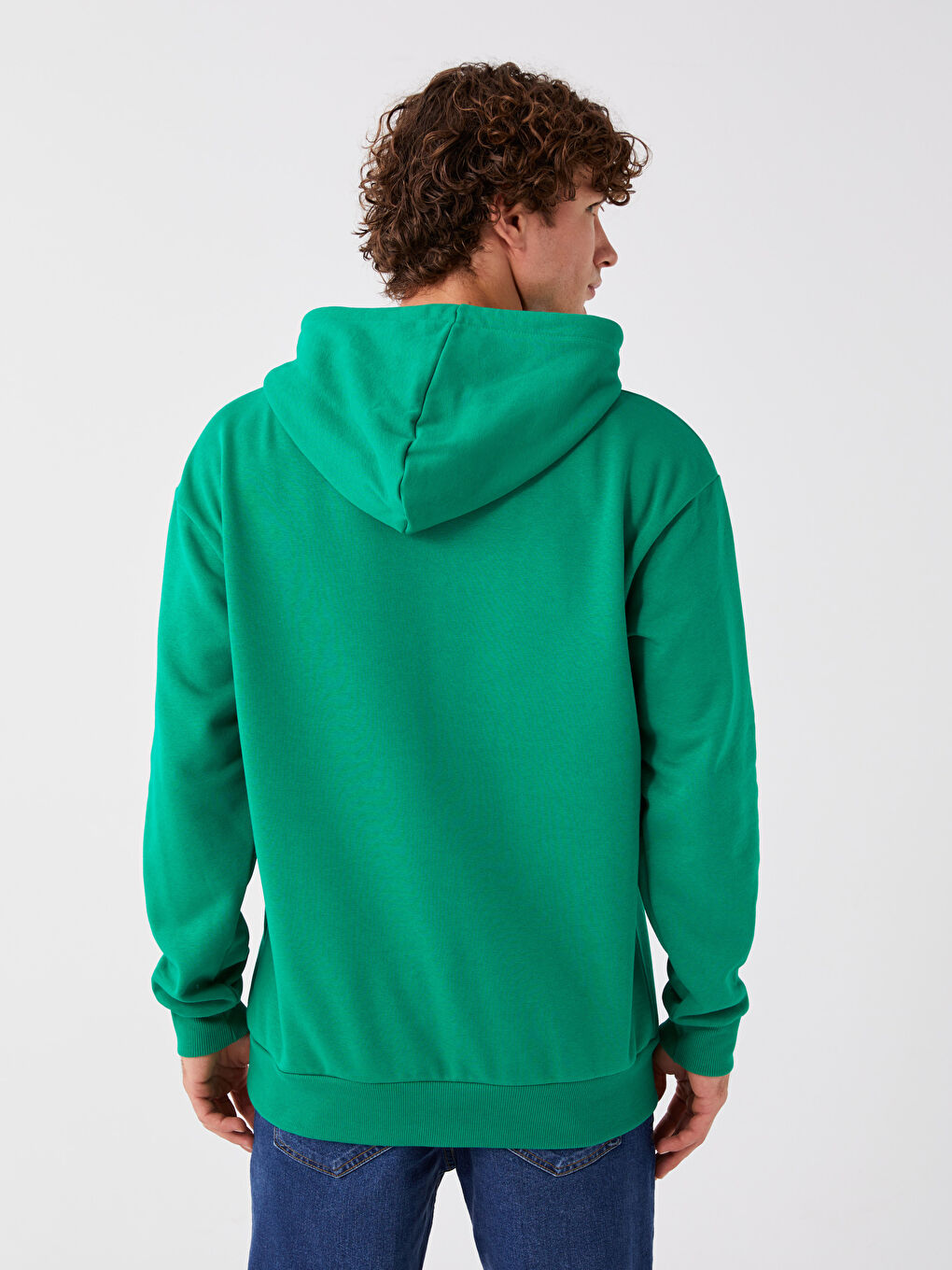 LCW Casual Yeşil Uzun Kollu Erkek Hoodie - 4