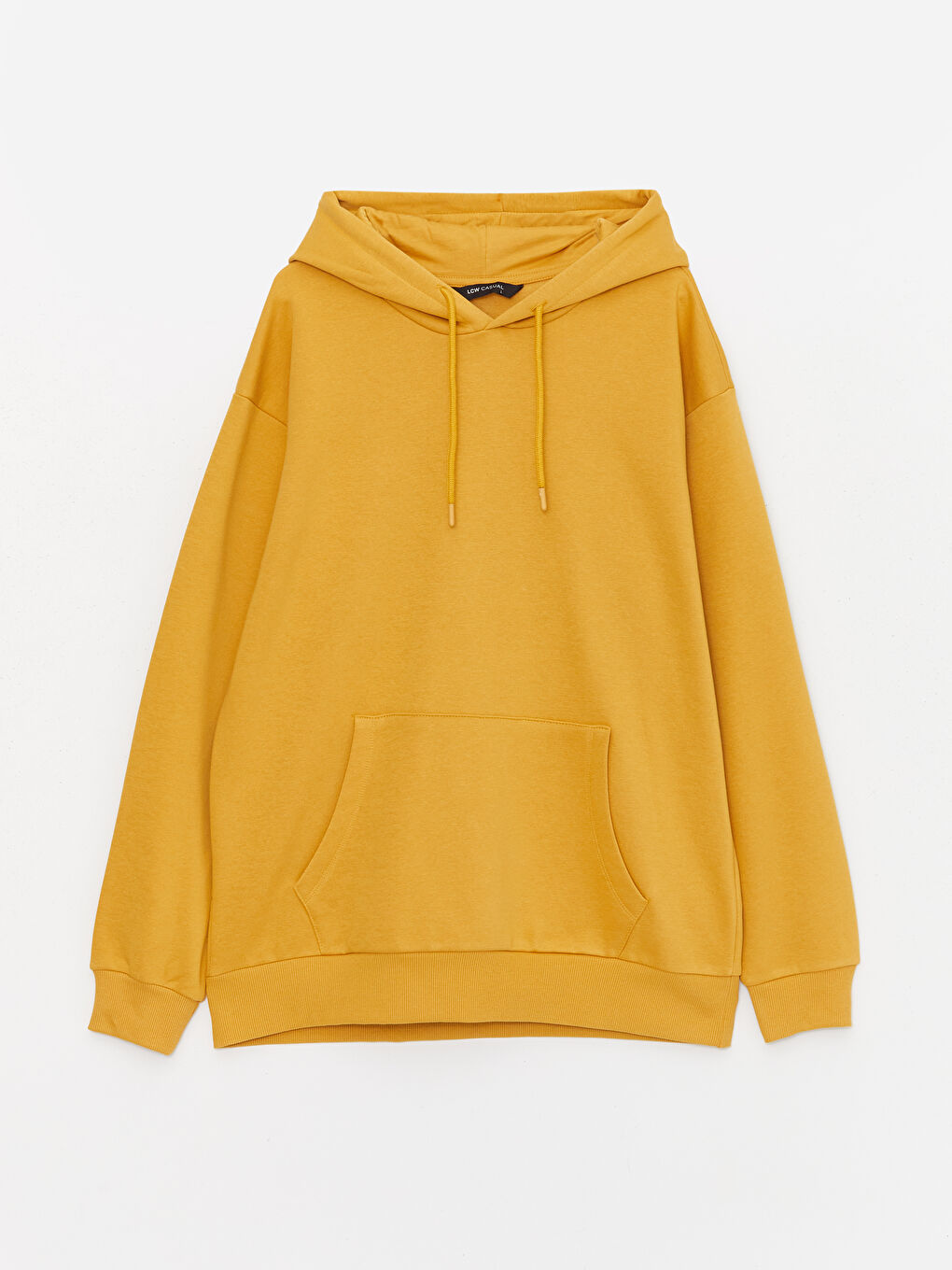 Sarı Uzun Kollu Erkek Kalın Hoodie-5