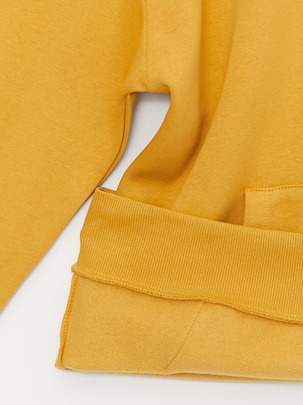 Sarı Uzun Kollu Erkek Kalın Hoodie-7
