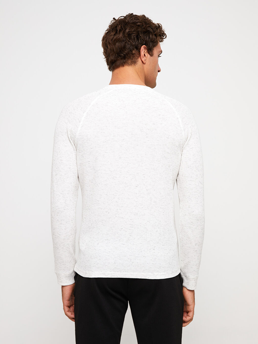 Crew Neck Long Sleeve Patterned Men's T-Shirt-4