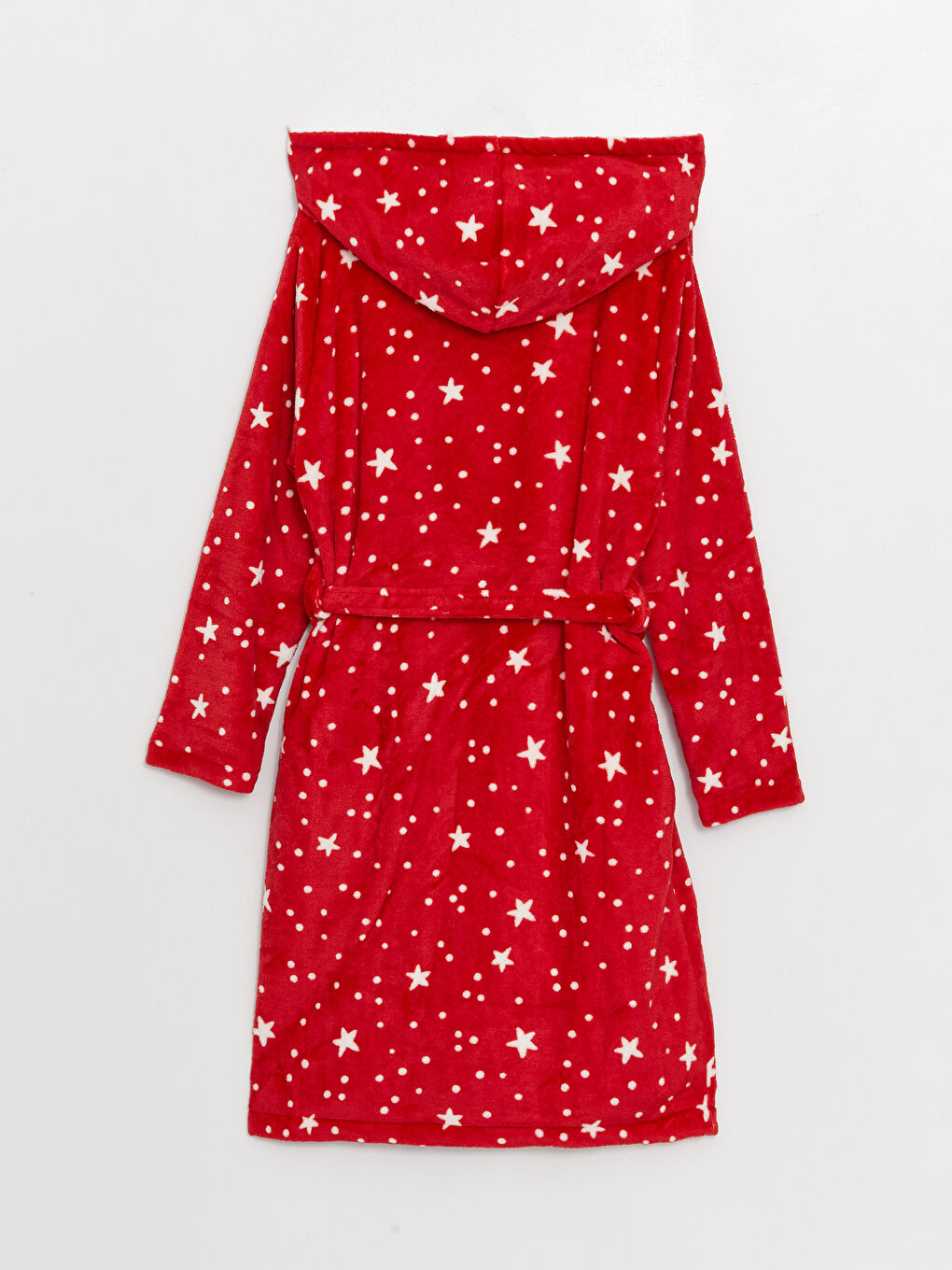 Hooded Patterned Long Sleeve Plush Women's Dressing Gown -W33595Z8-LTQ