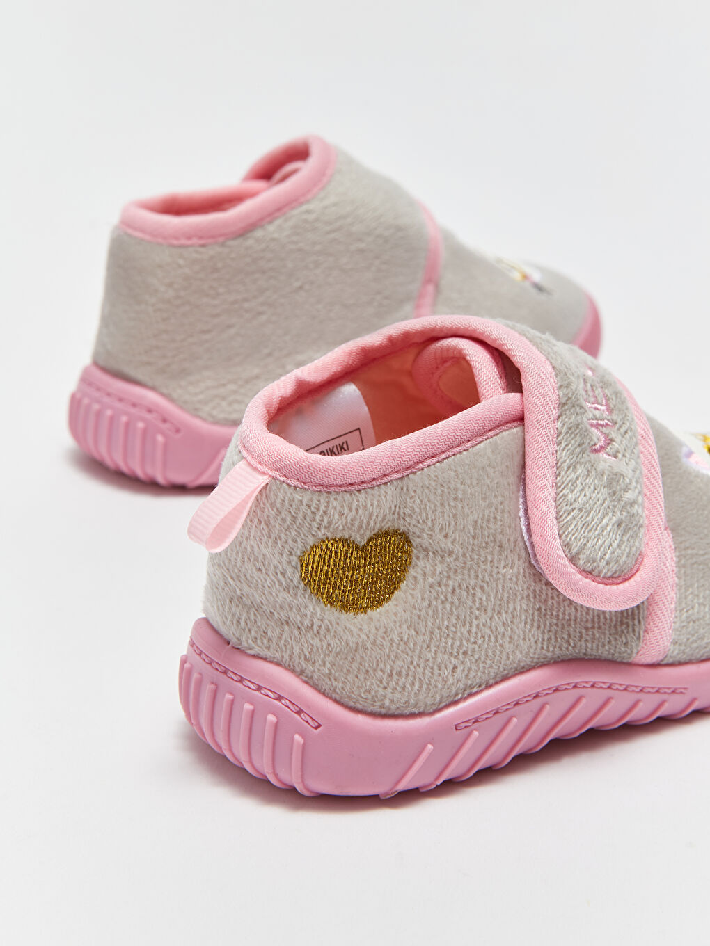 Pantoufles Bébé Fille Chat Brodées Velcro Velcro-4