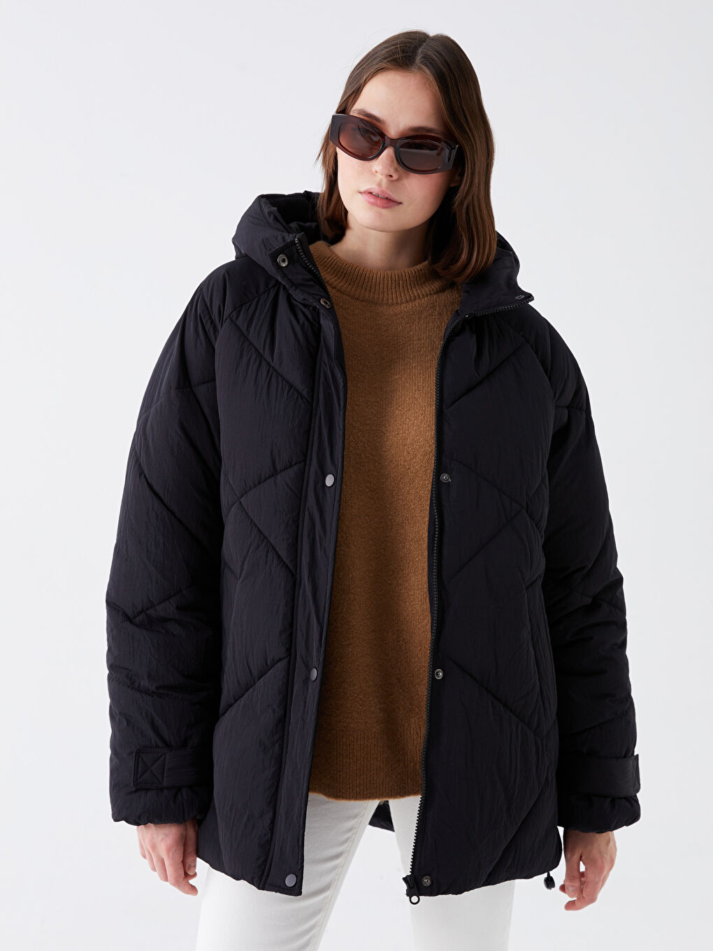 Hooded Quilted Women's Puffer Coat