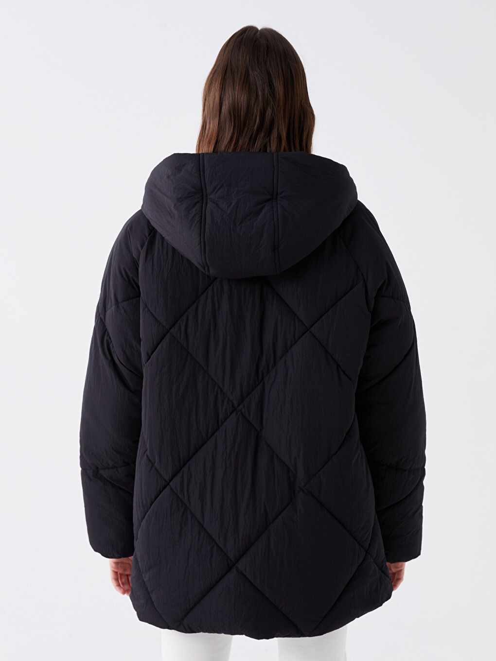 Hooded Quilted Women's Puffer Coat-5