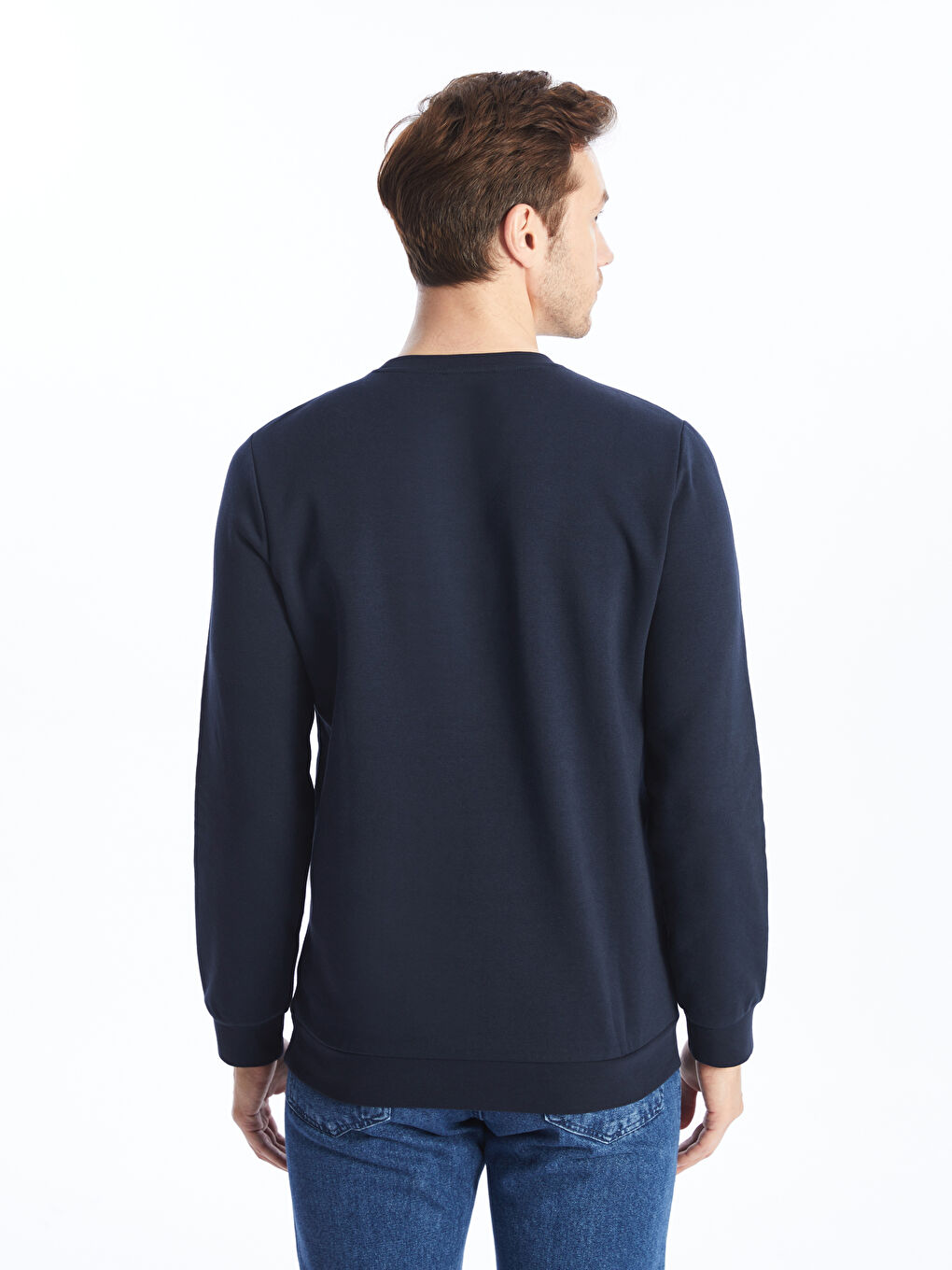 Crew Neck Printed Men's Thick Sweatshirt-4
