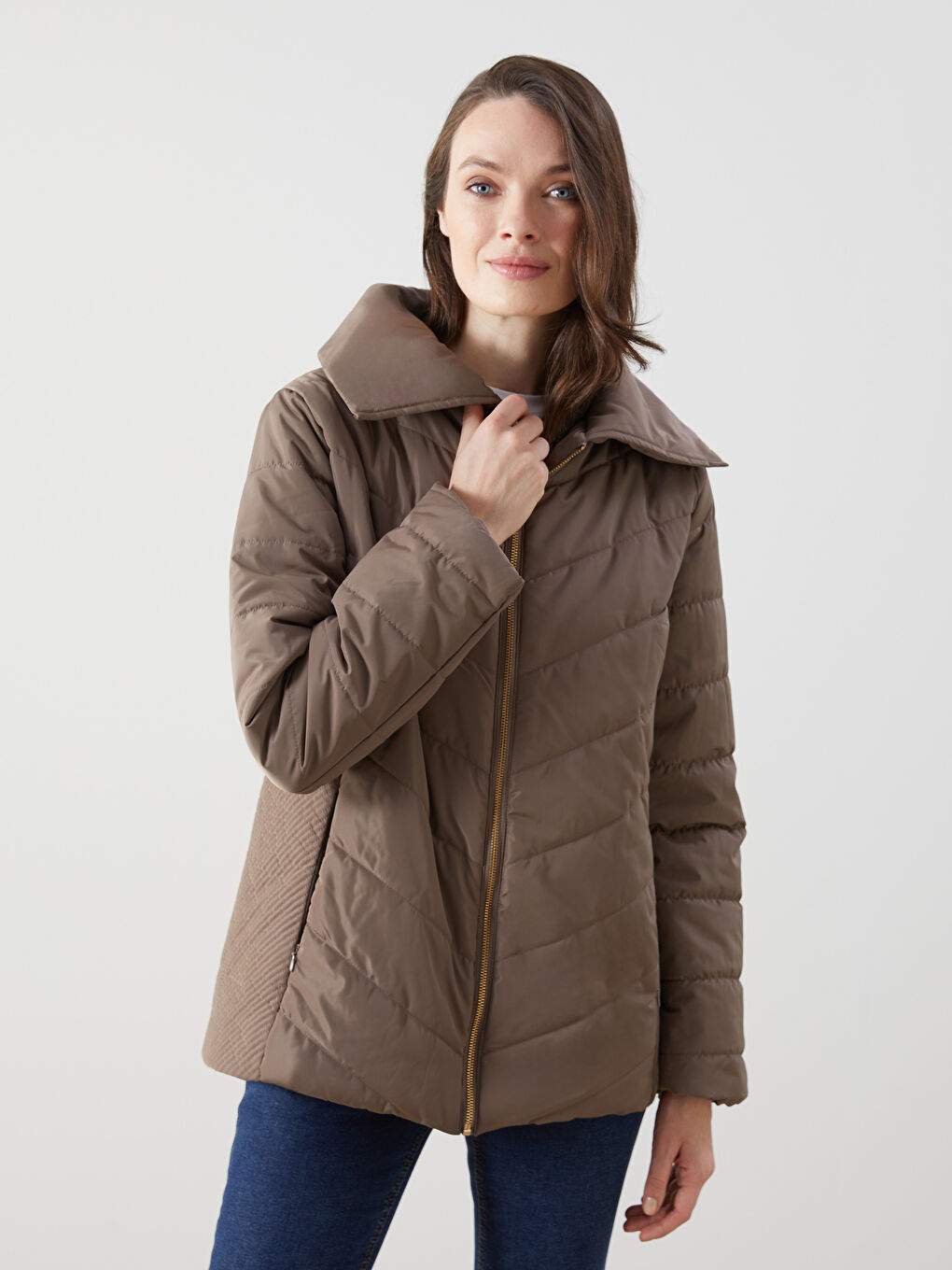 LCW Grace Turtle Neck Regular Long Sleeve Women's Puffer -W33683Z8-H5F