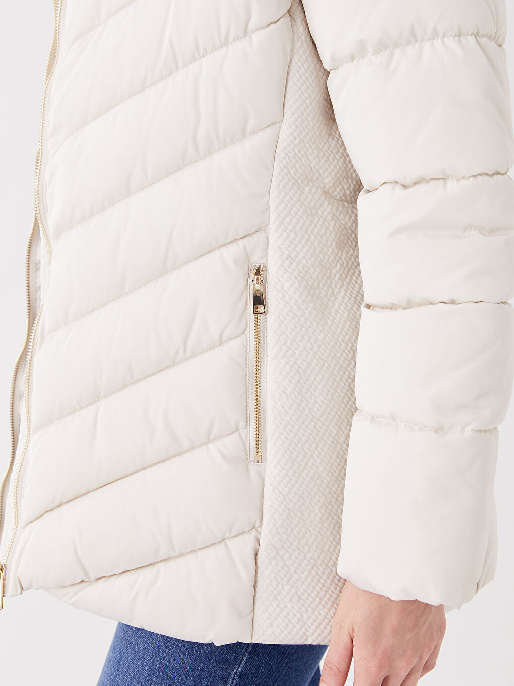 LCW Grace Turtle Neck Regular Long Sleeve Women's Puffer -W33684Z8-VAT