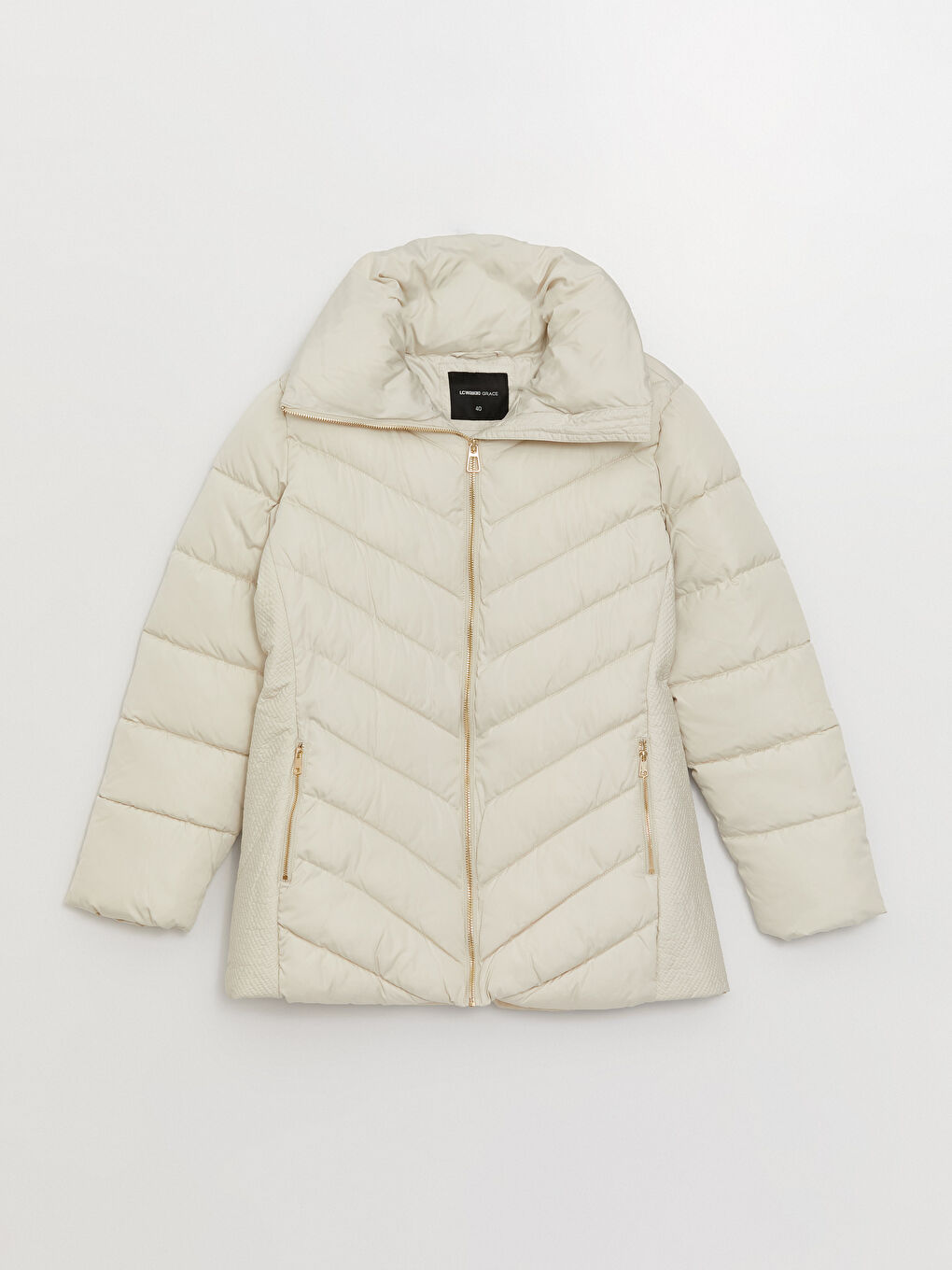 LCW Grace Turtle Neck Regular Long Sleeve Women's Puffer -W33684Z8-VAT