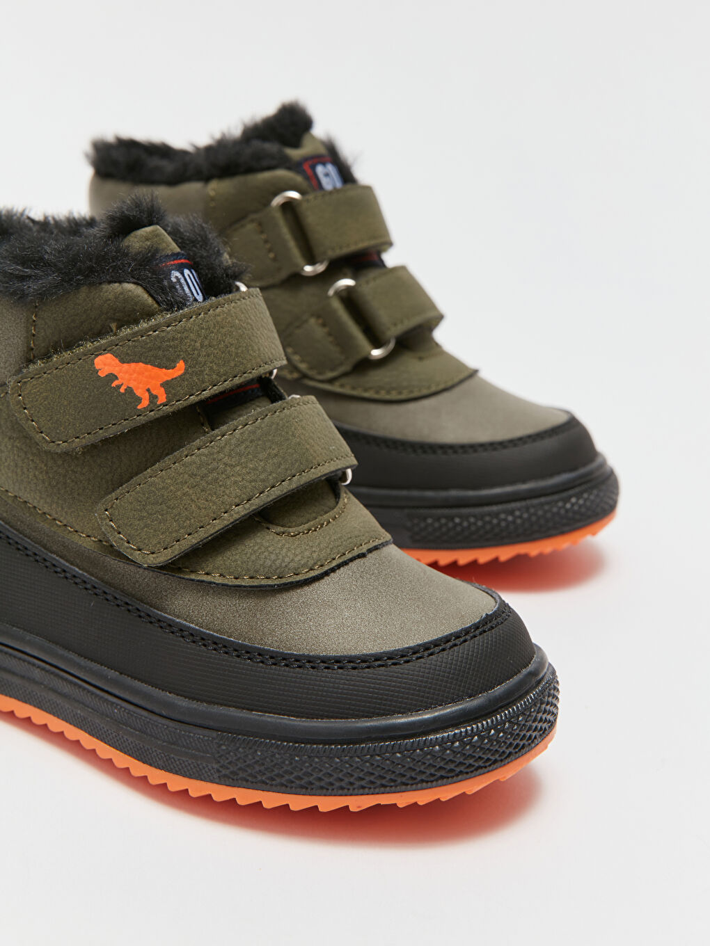 Ілмекті және жапсырмалы бекіту жүнмен қапталған ұл бала етігі-2