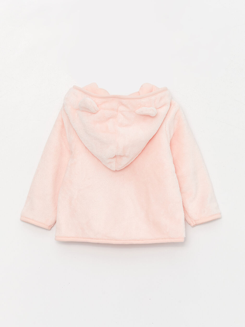 LCW baby Açık Pembe Kapüşonlu Uzun Kollu Kız Bebek Fermuarlı Sweatshirt ve Pantolon 2'li - 2