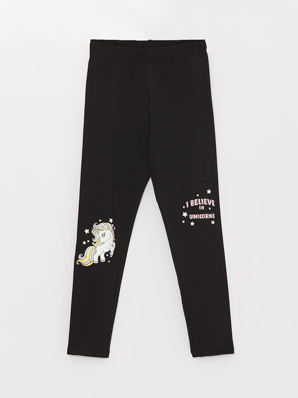Girls' Printed Long Leggings with Elastic Waist