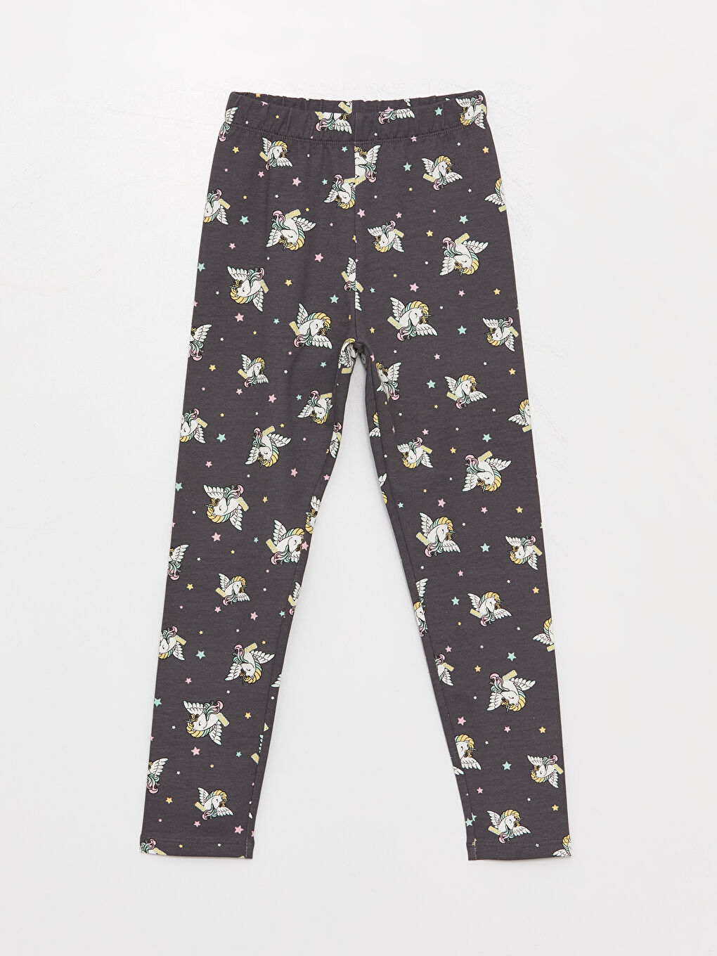 қыздарға арналған принтті ұзын леггинстер серпімді белдікпен