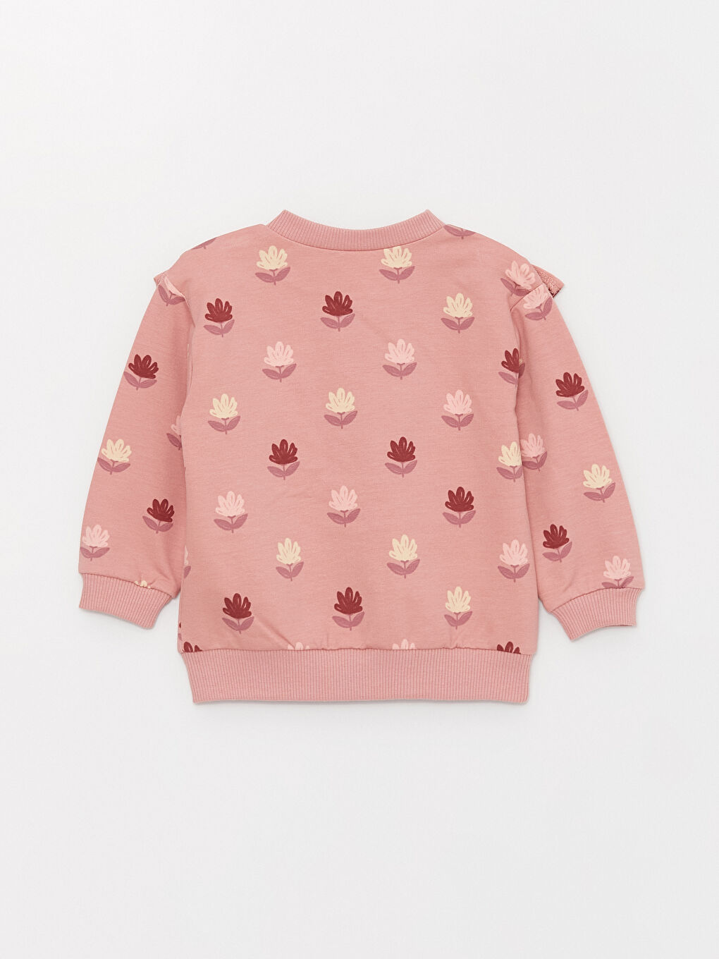 LCW baby Pembe Baskılı Kız Bebek Fermuarlı Sweatshirt ve Eşofman Alt 2'li Takım - 3