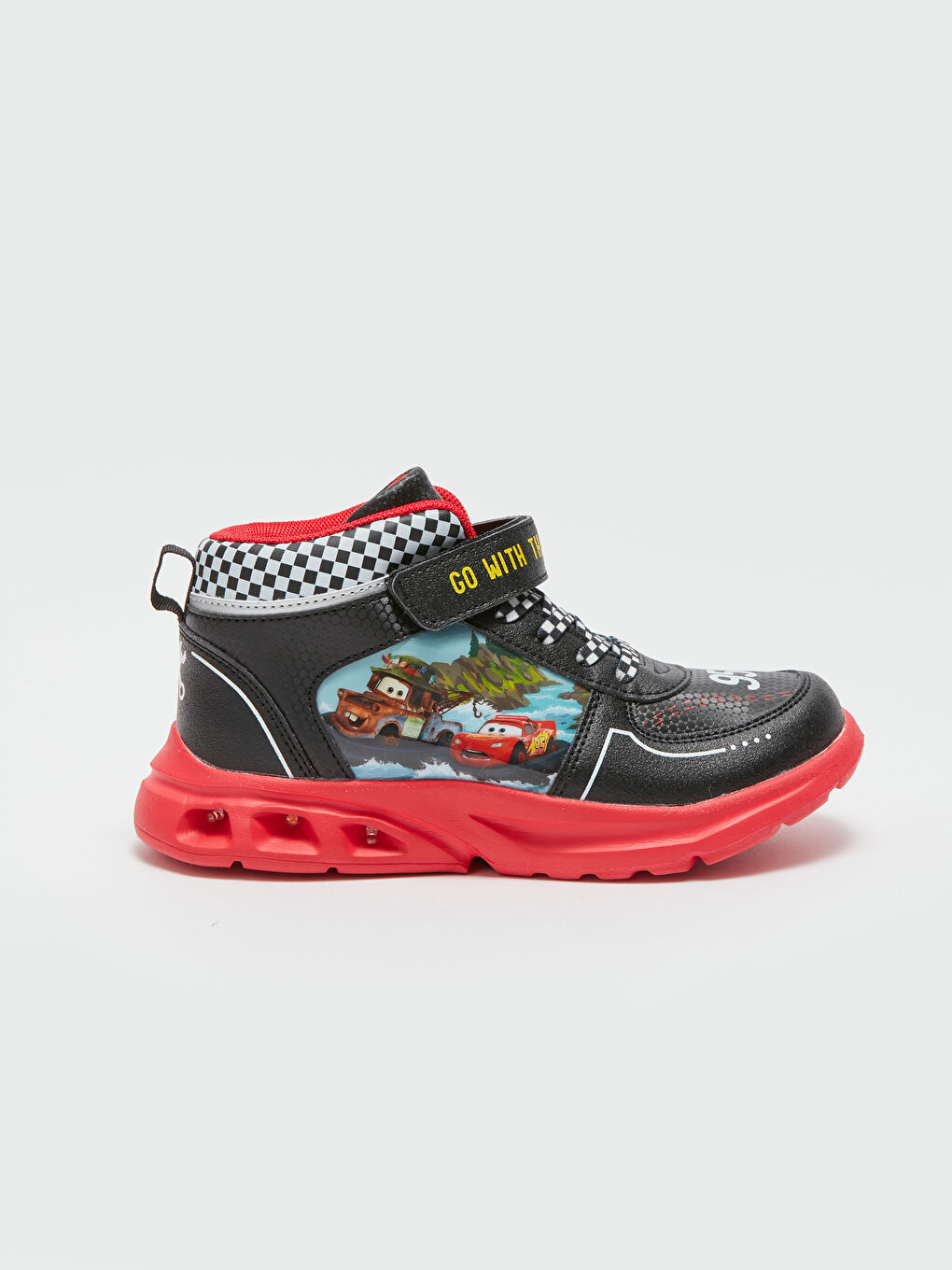 Кроссовки для мальчиков с принтом Тачки со светящейся подошвой-2