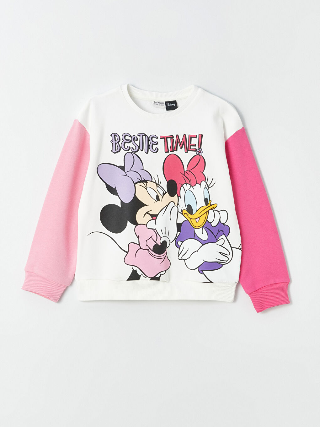 Crew Neck Minnie Mouse Printed Long Sleeve Girls' Sweatshirts and Sweatpants-1
