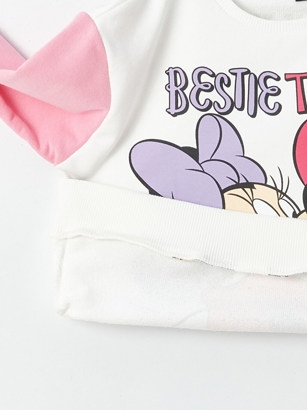 Crew Neck Minnie Mouse Printed Long Sleeve Girls' Sweatshirts and Sweatpants-2