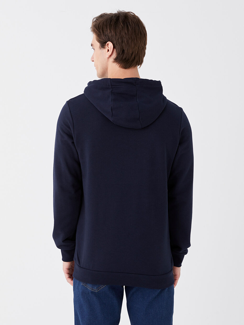 LCW Casual Lacivert Uzun Kollu Baskılı Erkek Hoodie - 4