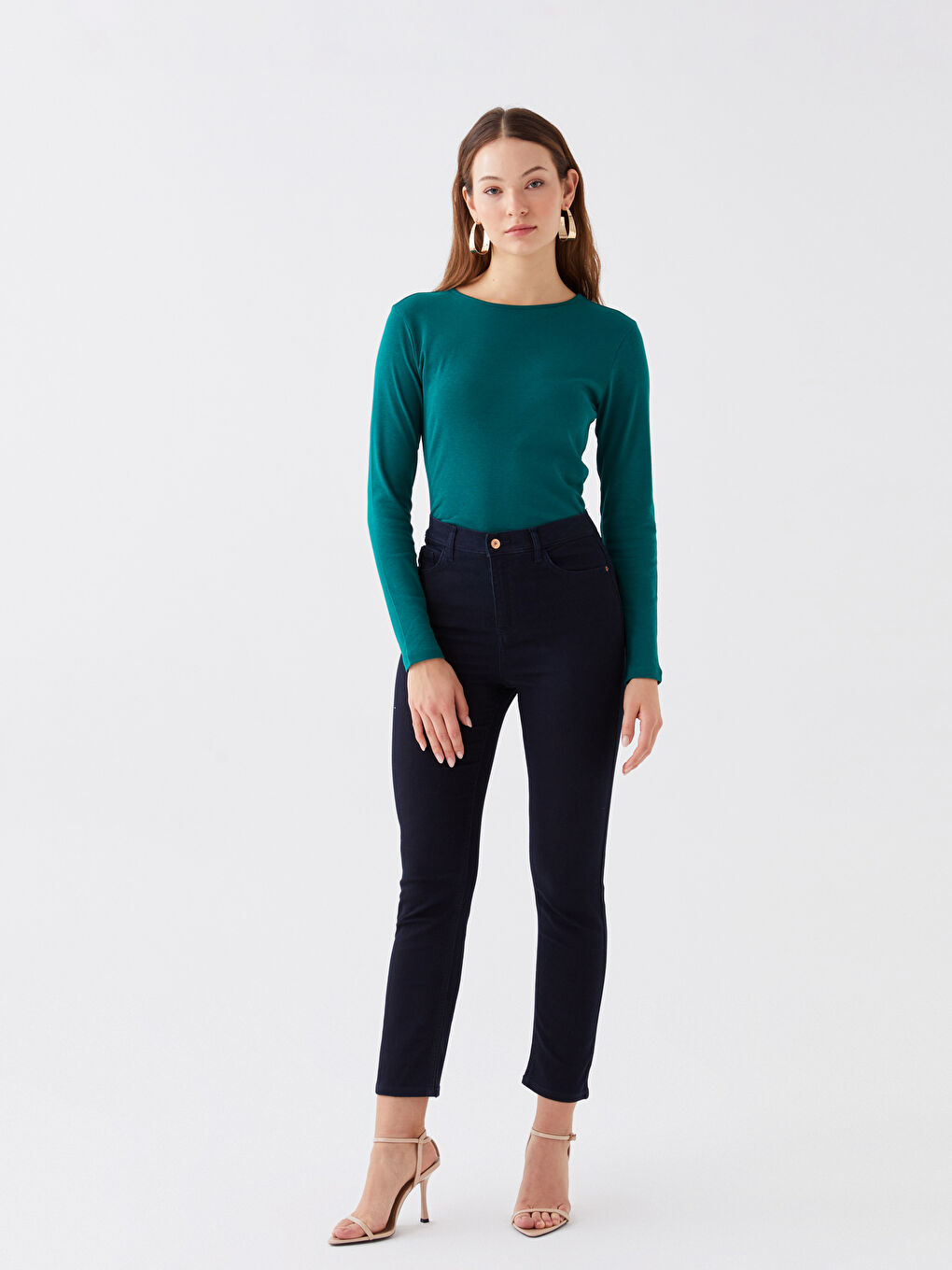 Normal Waist Slim Fit Women Jeans -W33872Z8-890