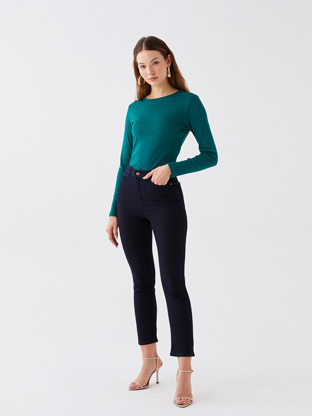 Normal Waist Slim Fit Women Jeans -W33872Z8-890