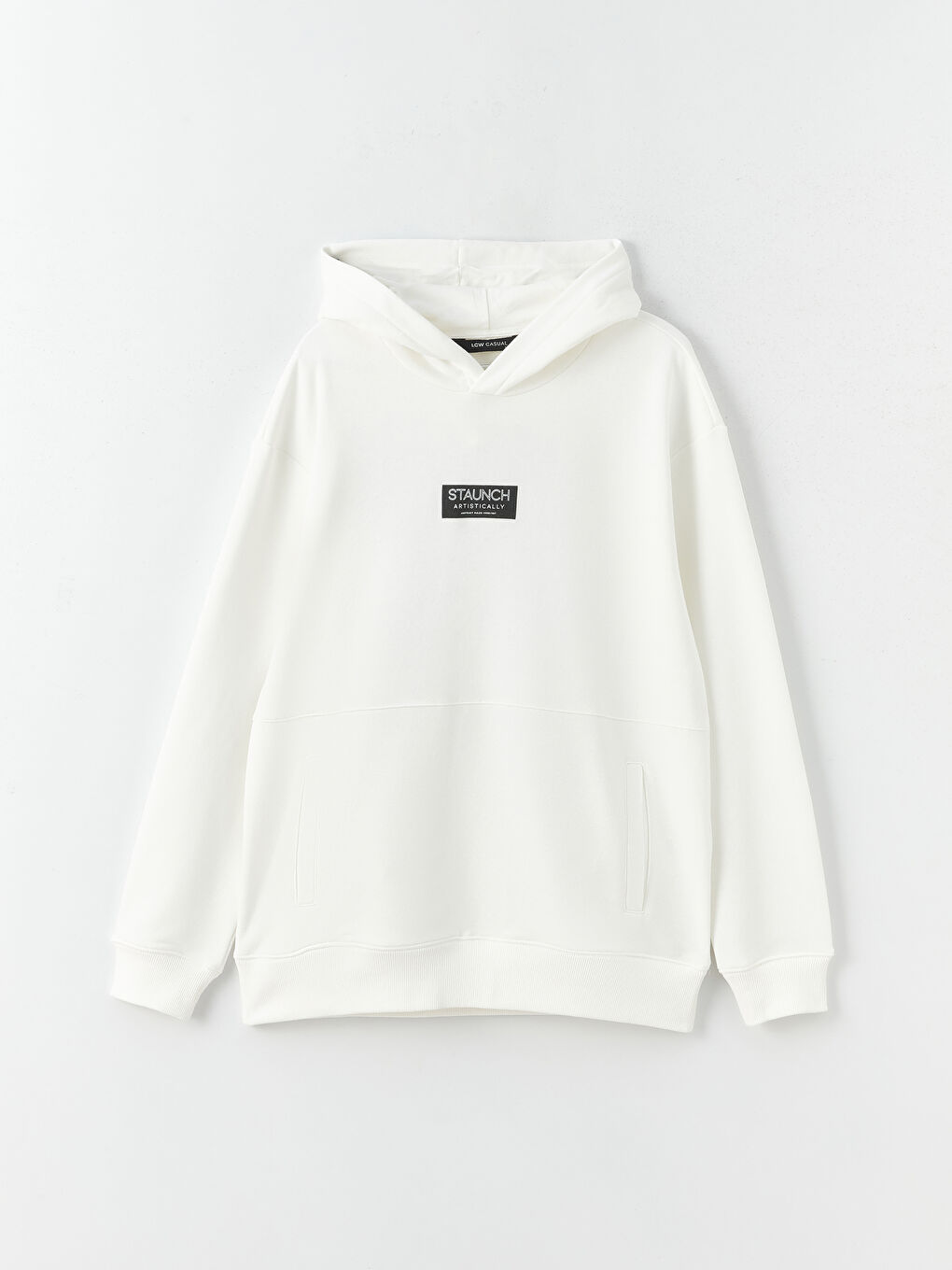 LCW Casual Ekru Uzun Kollu Baskılı Erkek Hoodie - 4