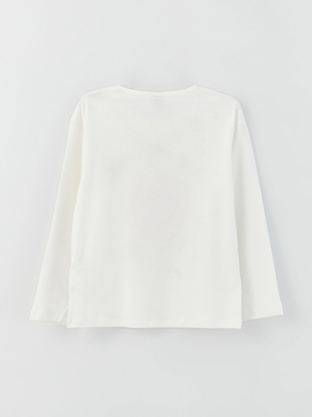 Crew Neck Printed Long Sleeve Girls' T-Shirt-1