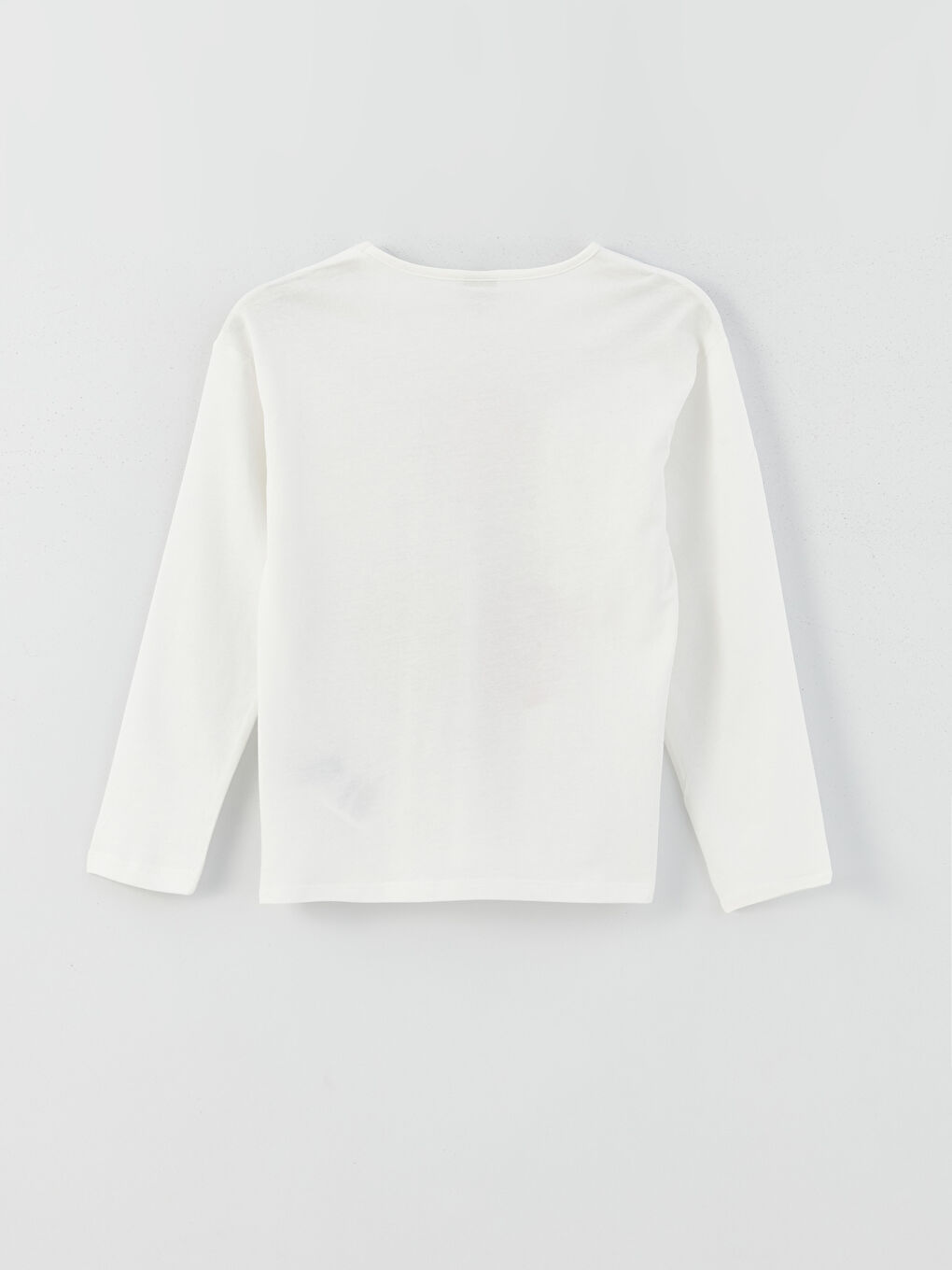 Crew Neck Printed Long Sleeve Girls' T-Shirt-1