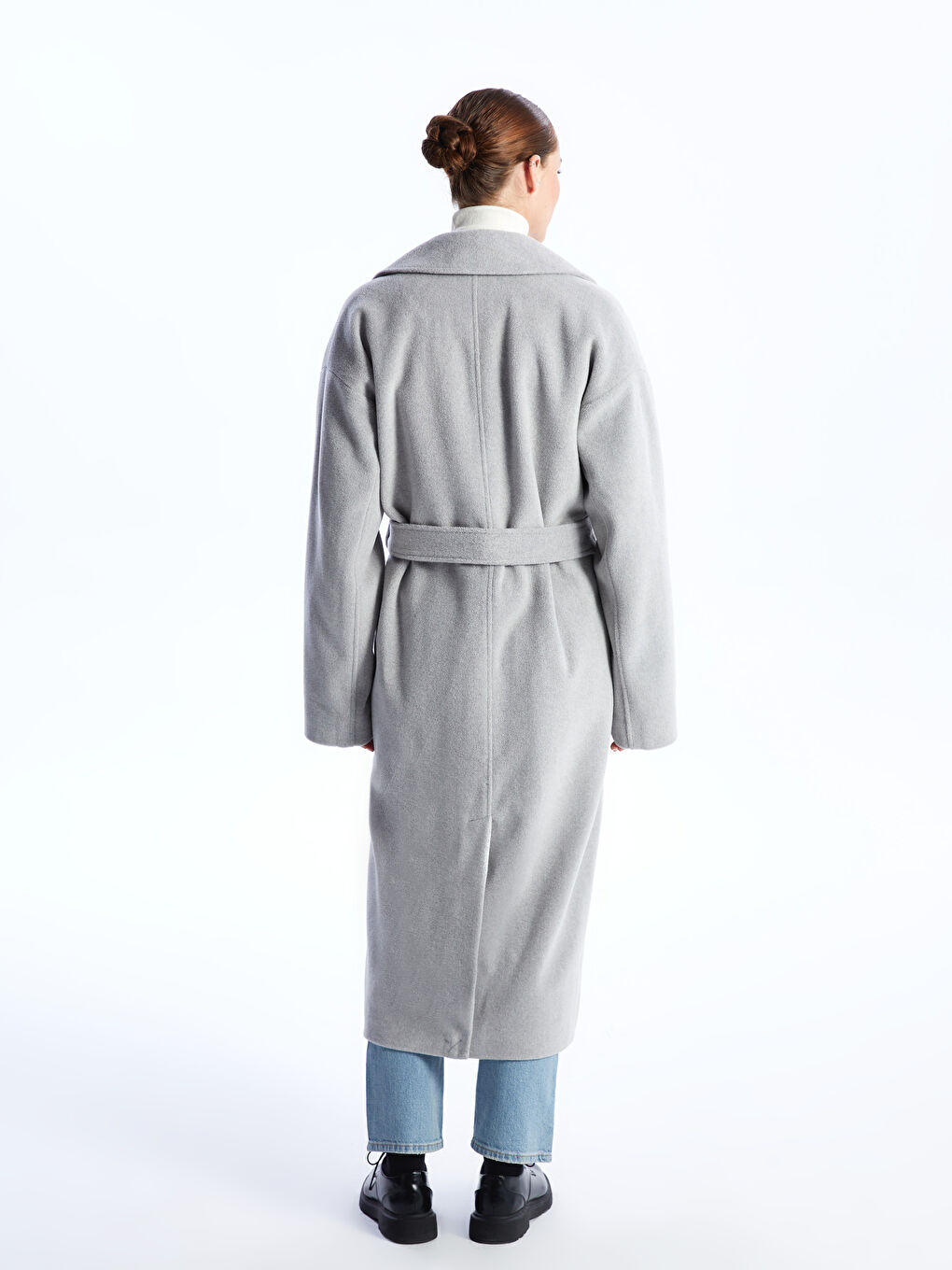 LCWAIKIKI Classic Jacket Collar Plain Oversize Women's Wool Coat -W33942Z8-LAL