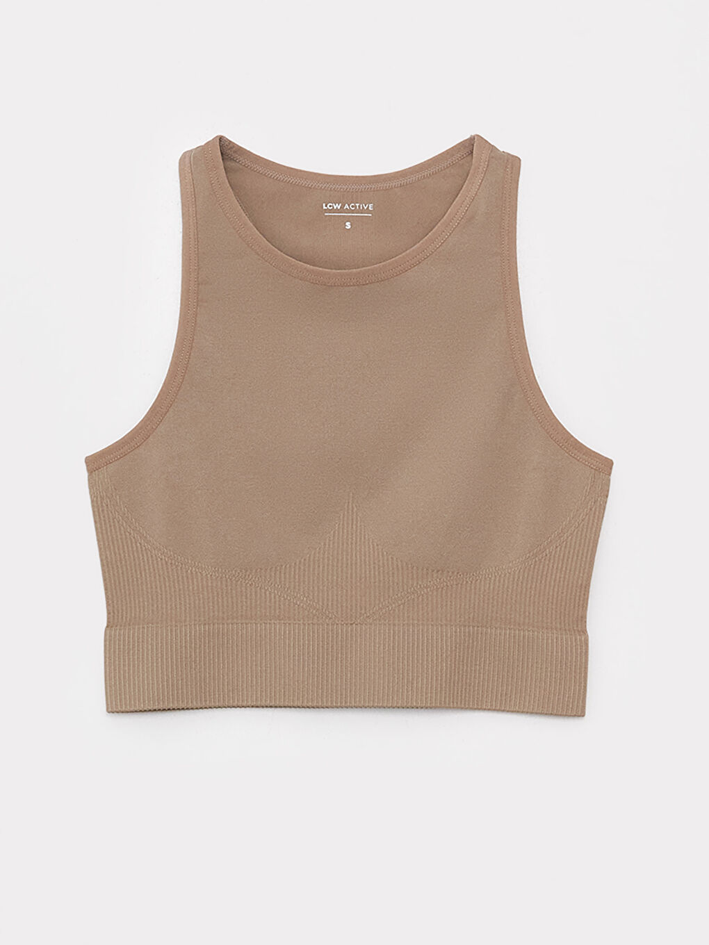 حمالة صدر رياضية وصدرية رياضية سادة بدون خياطة بياقة دائرية للسيدات-5