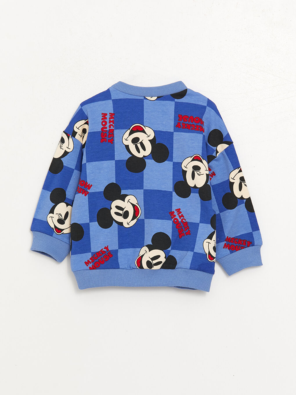 LCW baby Mavi Bisiklet Yaka Mickey Mouse Baskılı Erkek Bebek Pantolon ve Sweatshirt Takım 2'li - 2