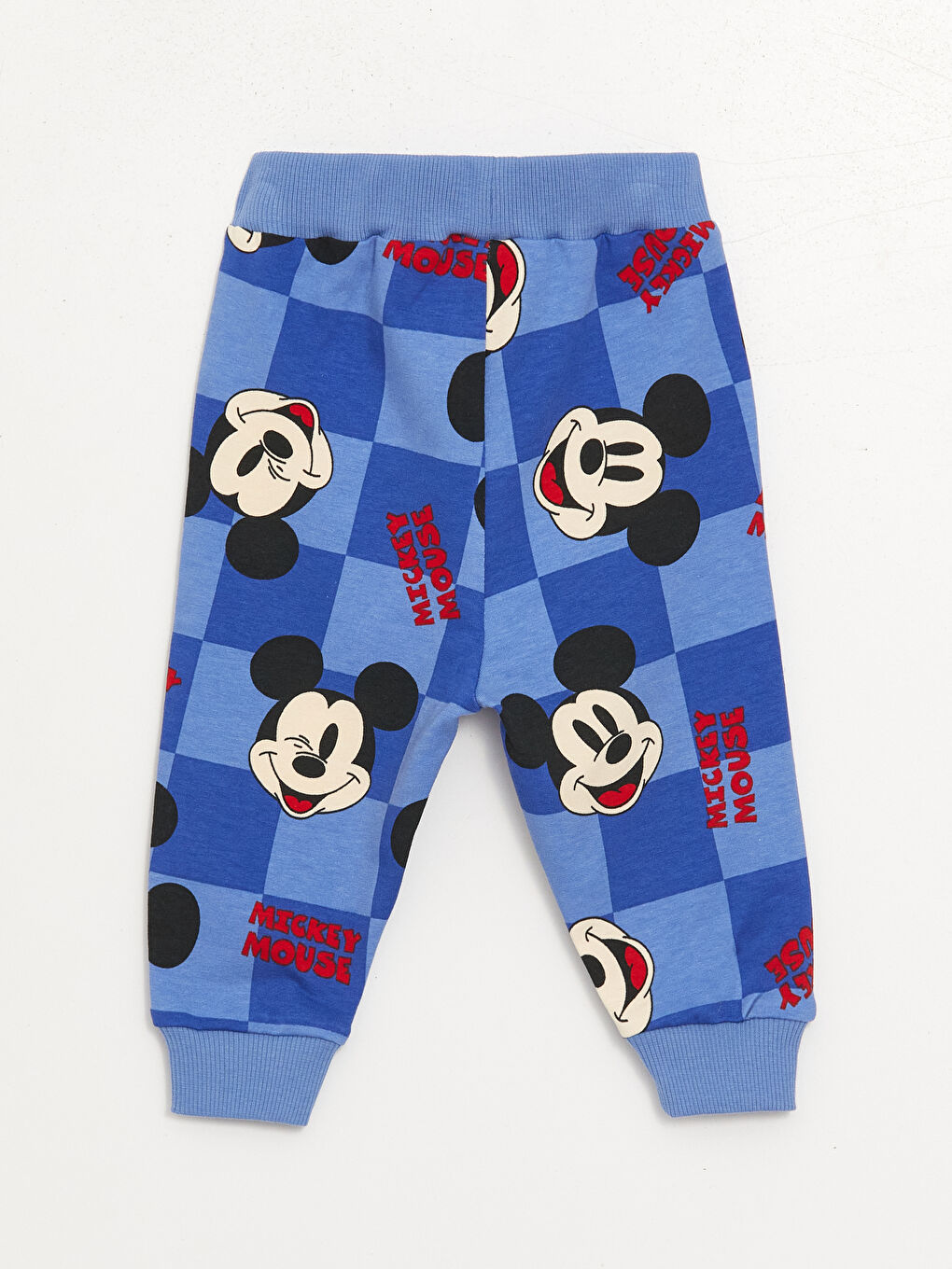 LCW baby Mavi Bisiklet Yaka Mickey Mouse Baskılı Erkek Bebek Pantolon ve Sweatshirt Takım 2'li - 4