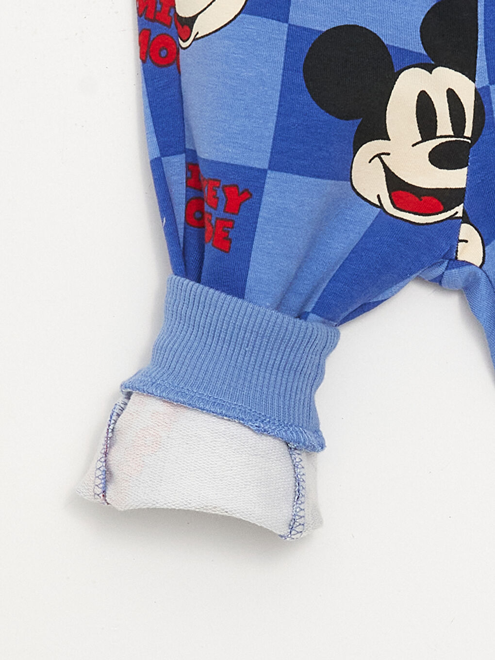 LCW baby Mavi Bisiklet Yaka Mickey Mouse Baskılı Erkek Bebek Pantolon ve Sweatshirt Takım 2'li - 6