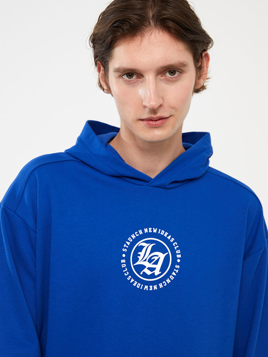 LCW Casual Mavi Uzun Kollu Baskılı Erkek Hoodie - 2