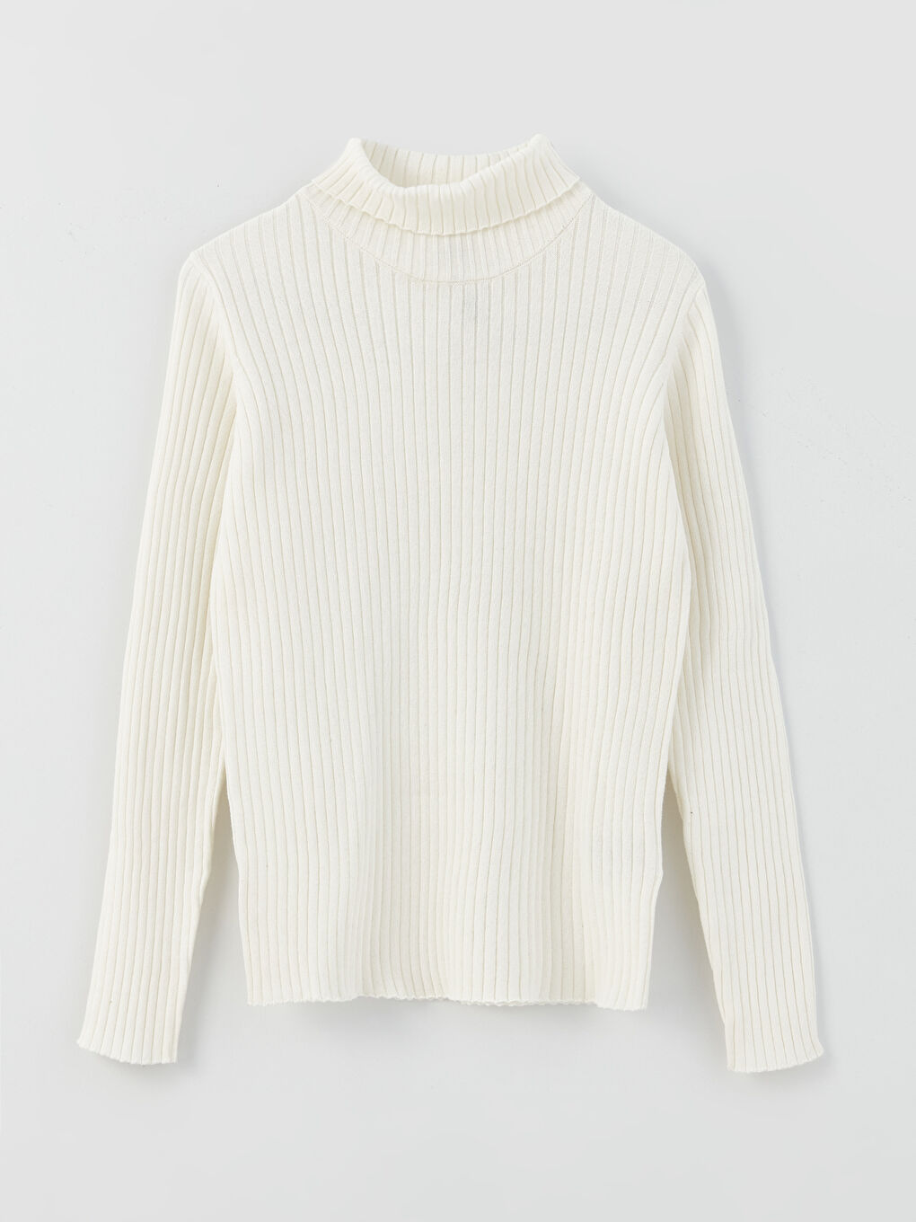 LCW Kids Turtleneck Basic Long Sleeve Girls' Knitwear Sweater -W34069Z4-R9J