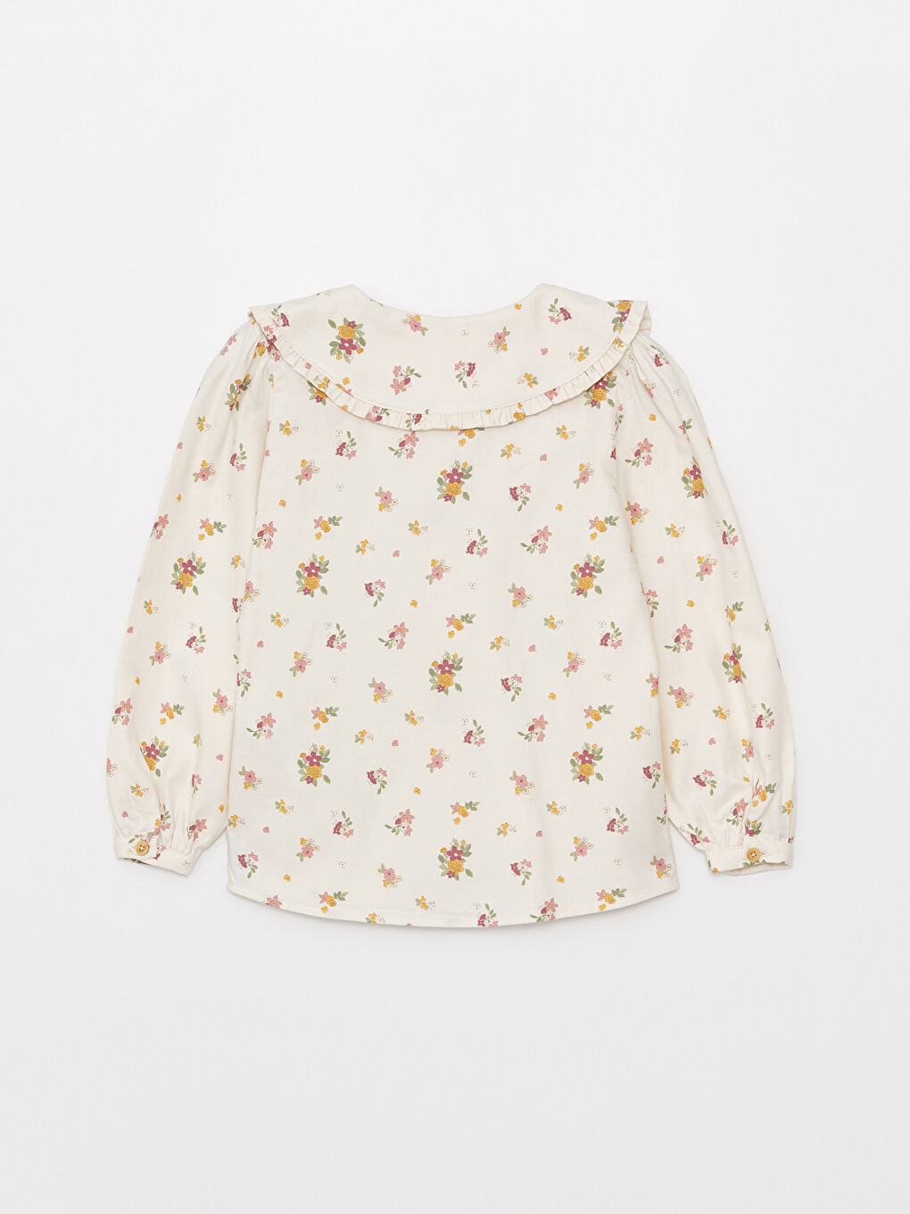 Peter Pan Collar Patterned Long-Sleeve Baby Girl Shirt-1