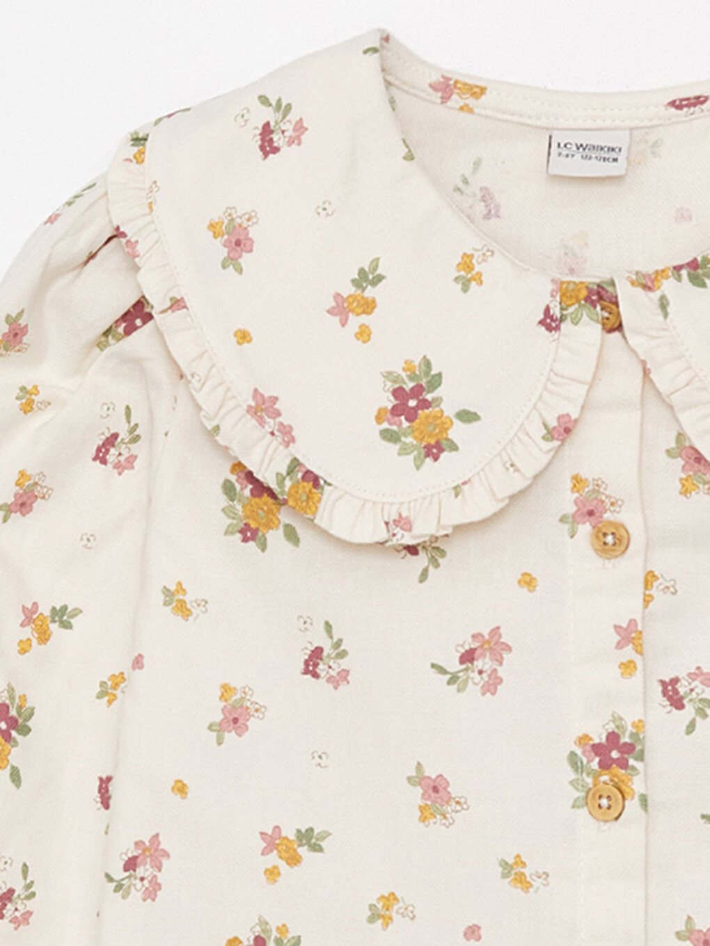 Peter Pan Collar Patterned Long-Sleeve Baby Girl Shirt-2