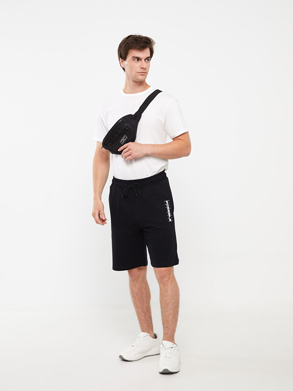 ლეიბლის დეტალური მამაკაცის წელის ჩანთა-2