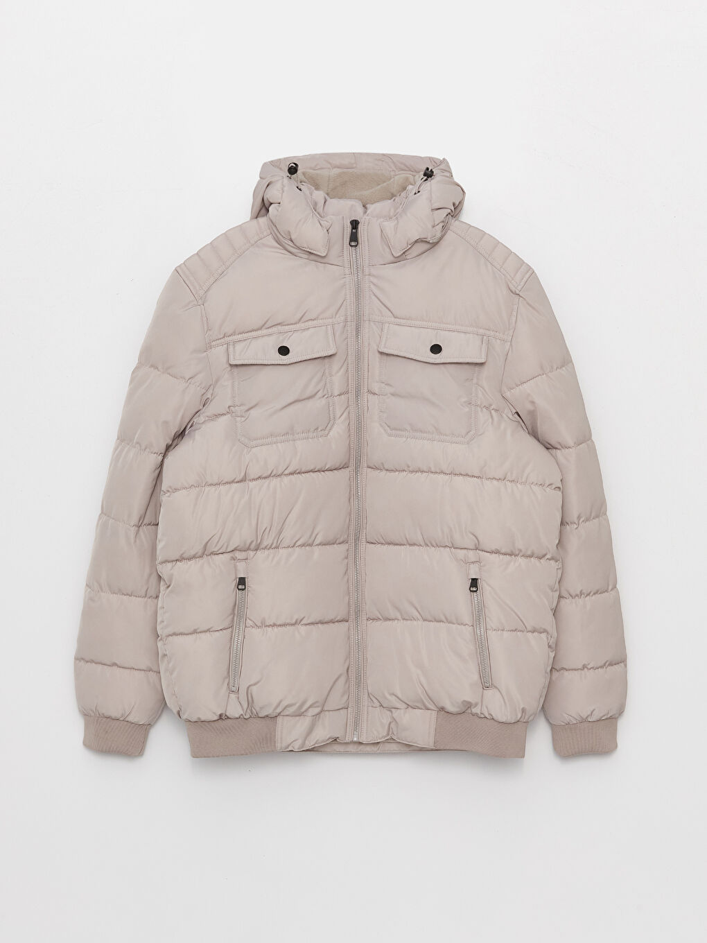Muška puf jakna standardnog kroja s kapuljačom-6