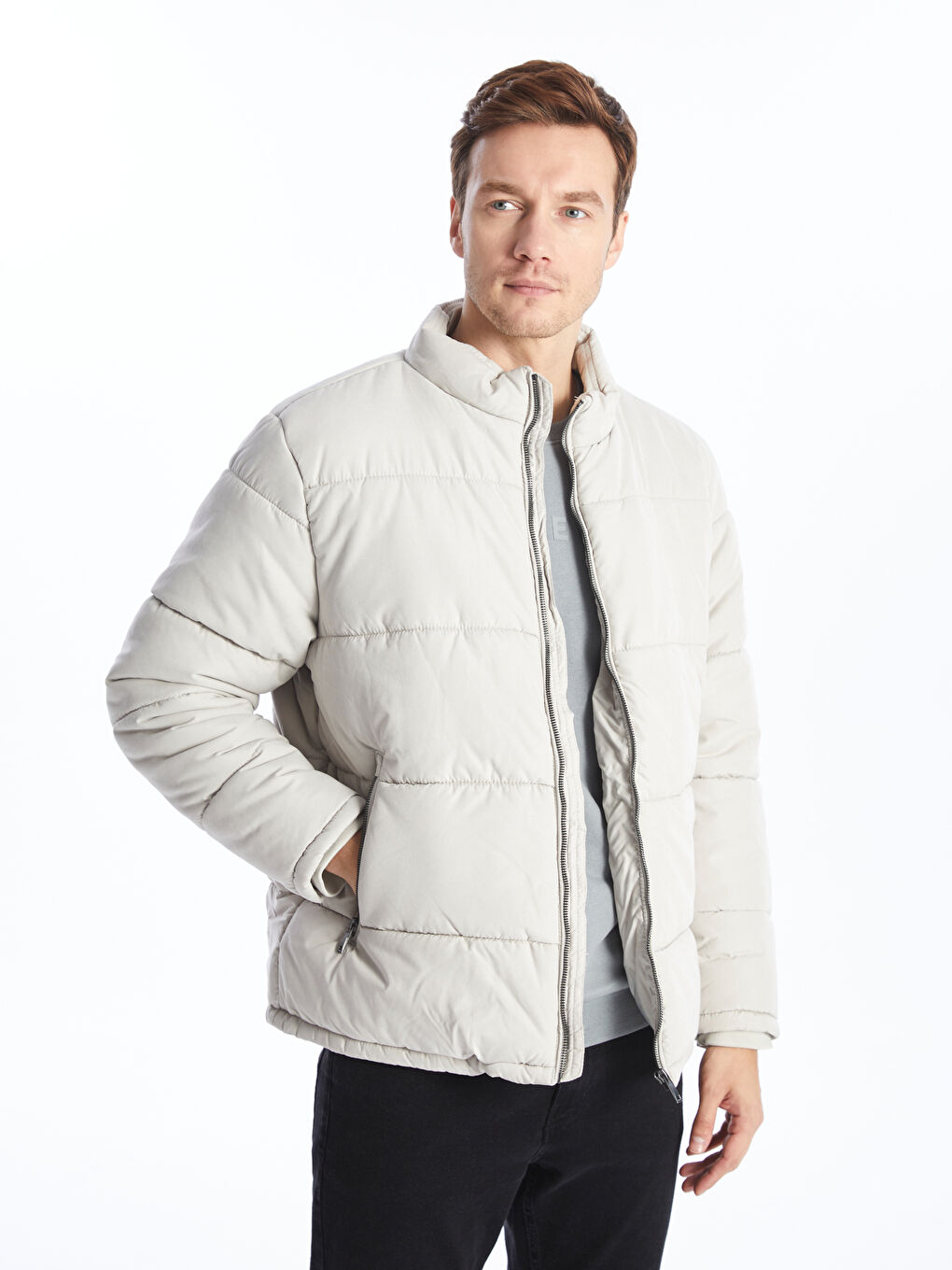 LCWAIKIKI Classic Standard Fit Funnel Neck Men's Puffer Coat -W34153Z8-K84